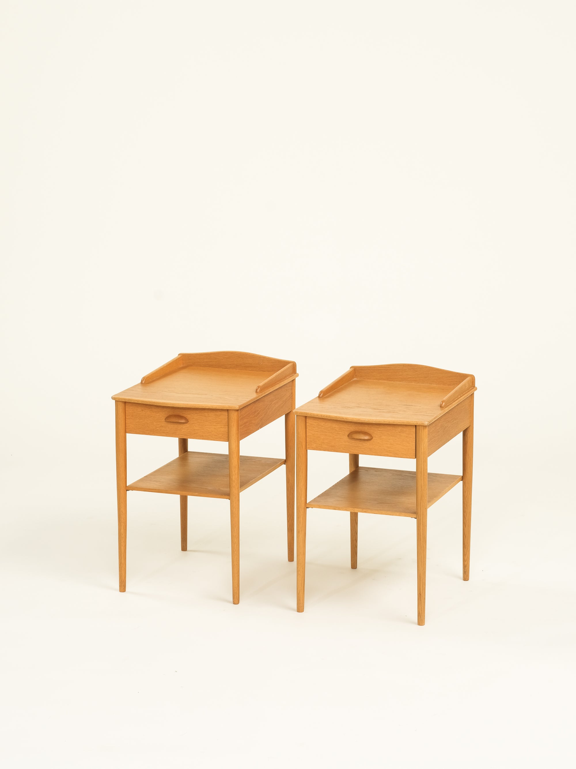 Pair of Oak Bedside Tables by Ab Erik Andersson for Rottne, Sweden, 1960s