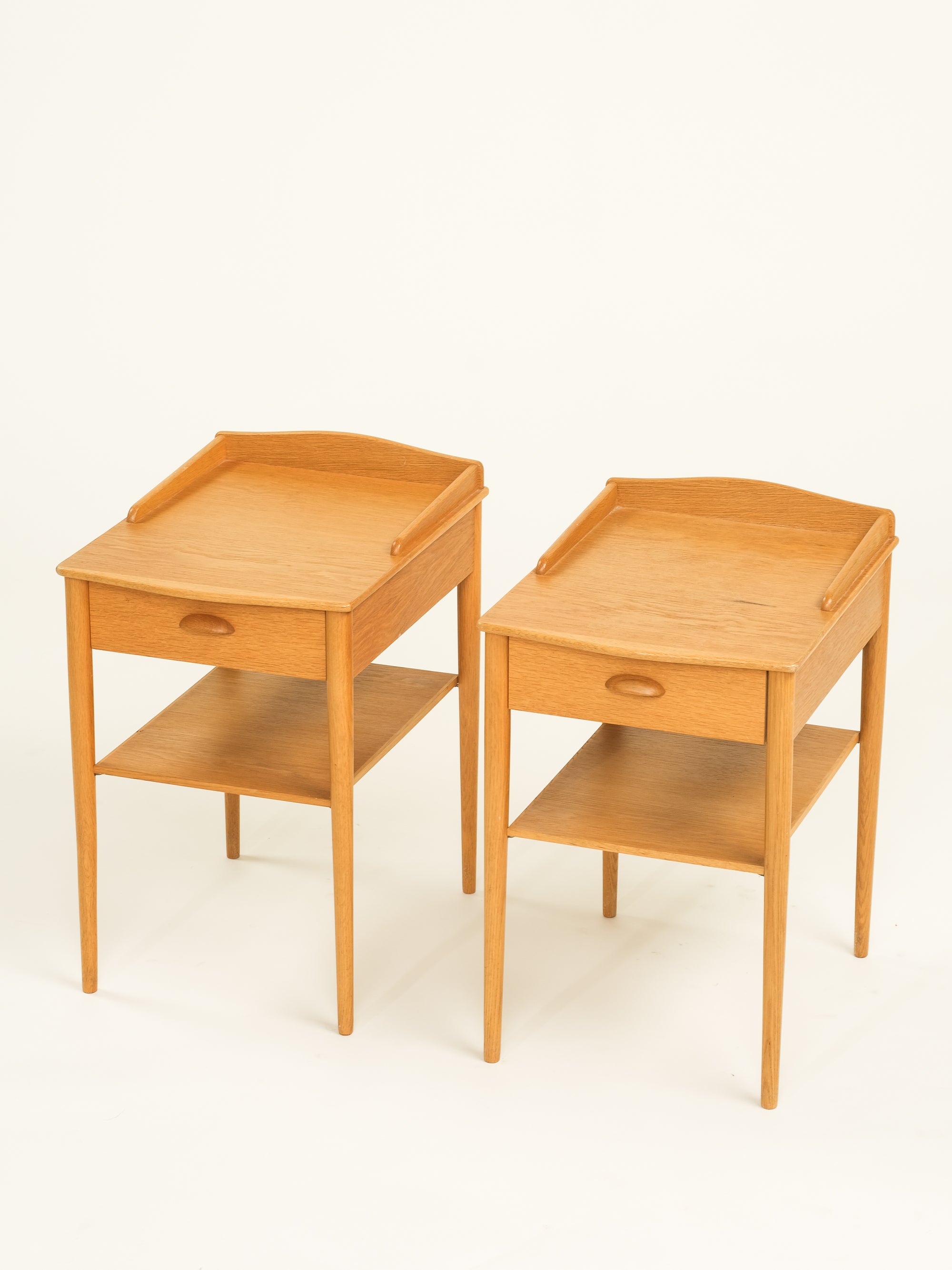 Pair of Oak Bedside Tables by Ab Erik Andersson for Rottne, Sweden, 1960s