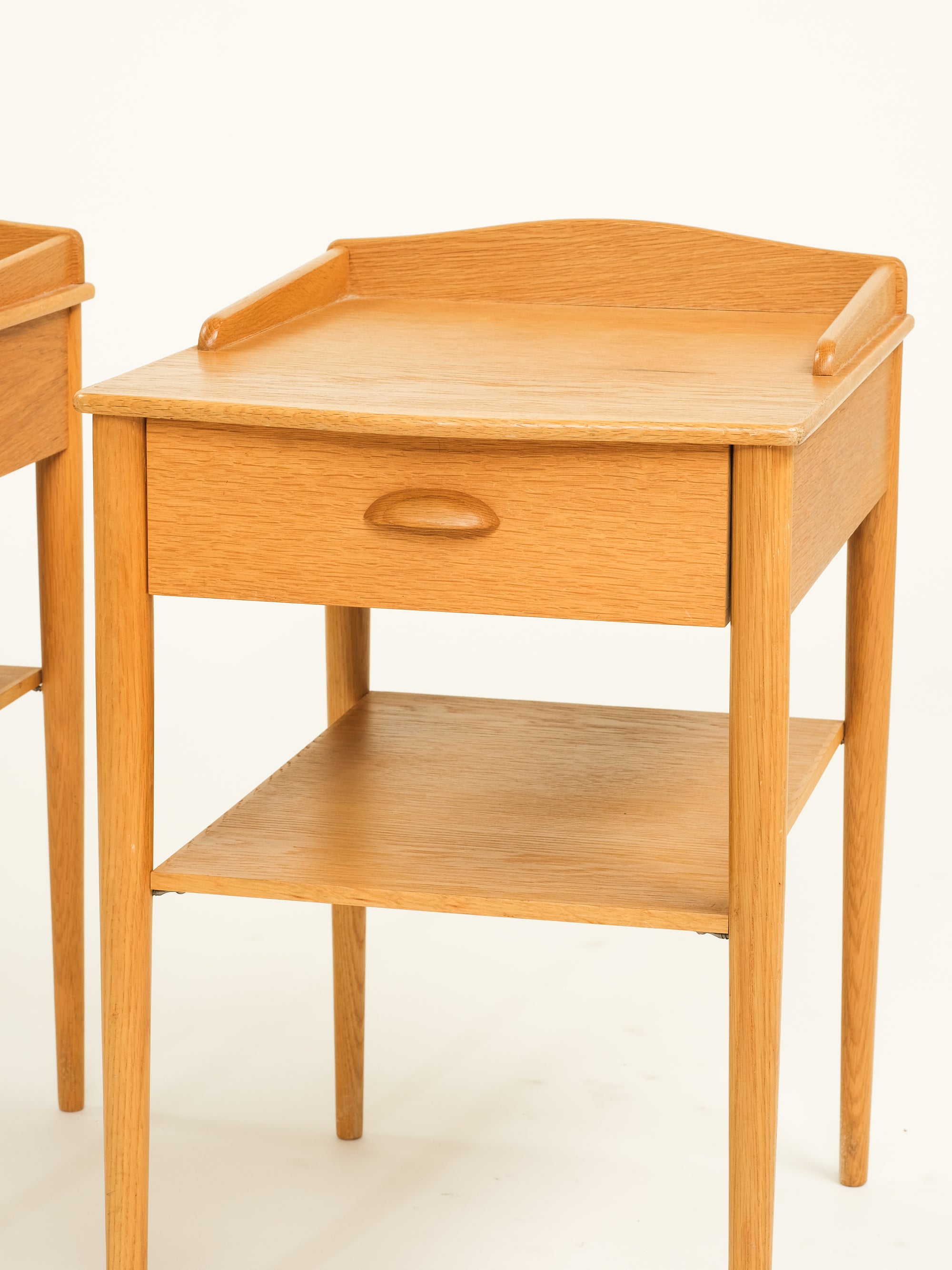 Pair of Oak Bedside Tables by Ab Erik Andersson for Rottne, Sweden, 1960s