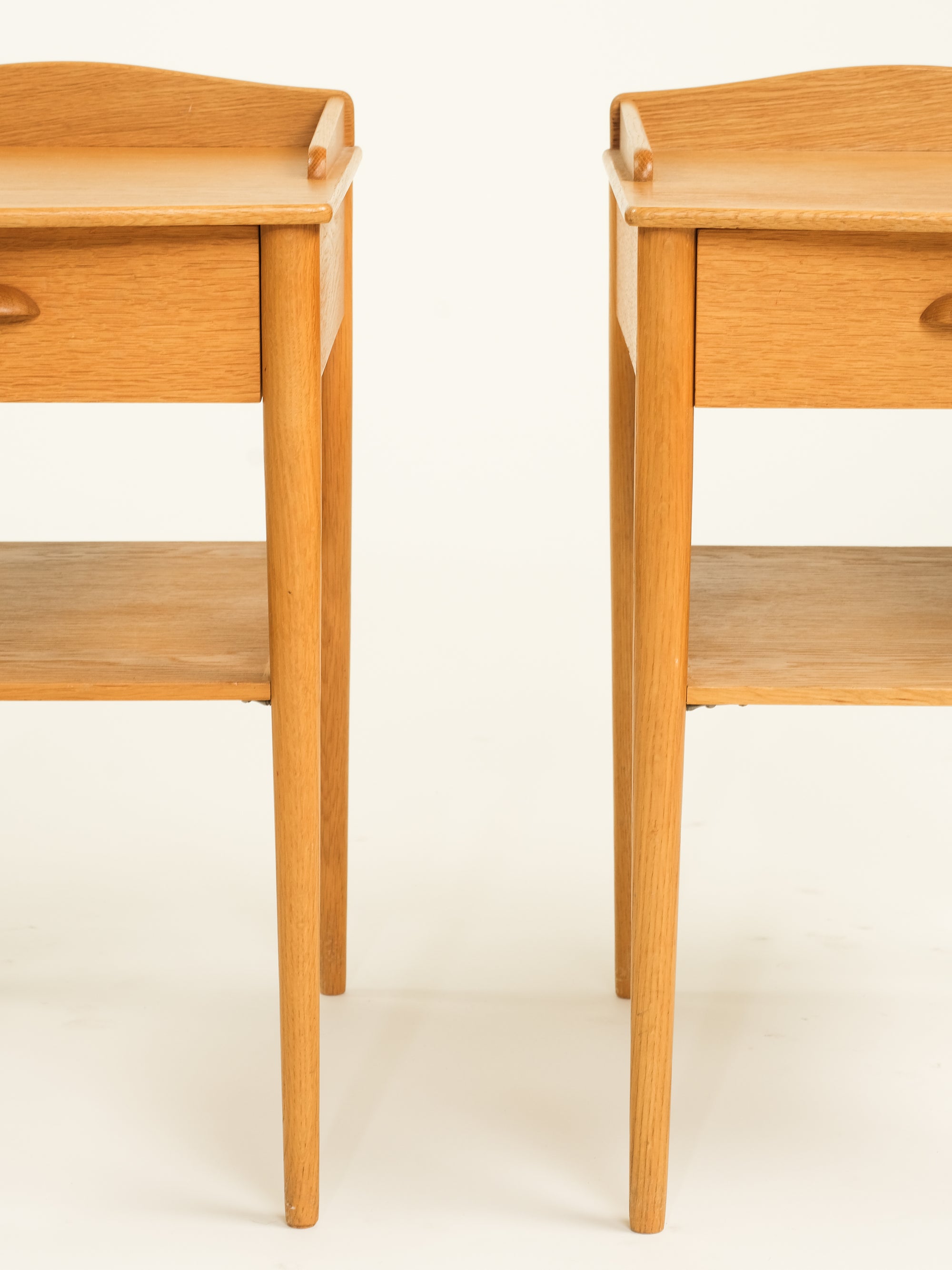 Pair of Oak Bedside Tables by Ab Erik Andersson for Rottne, Sweden, 1960s