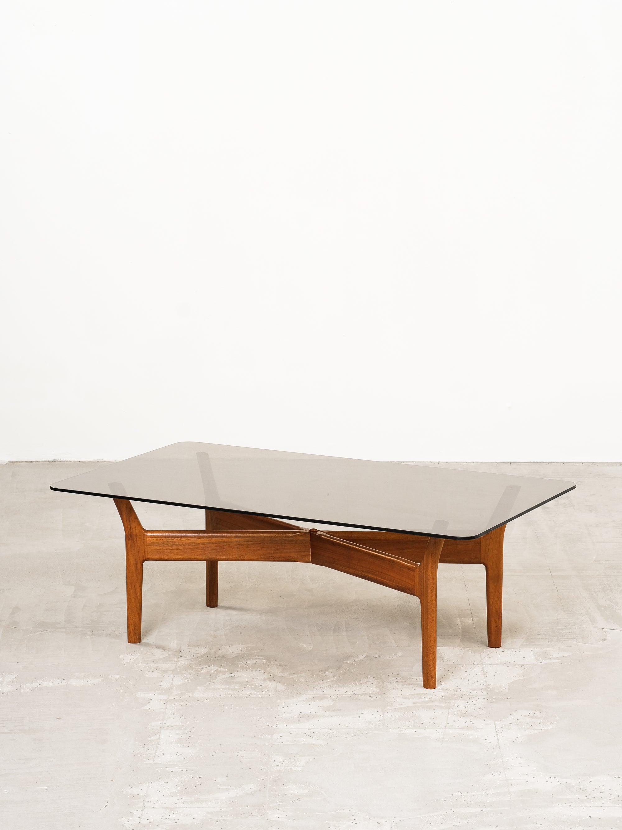 &quot;Prisma&quot; Teak &amp; Smoked Glass Coffee Table by Alf Svensson for Tingströms, Sweden, 1960s