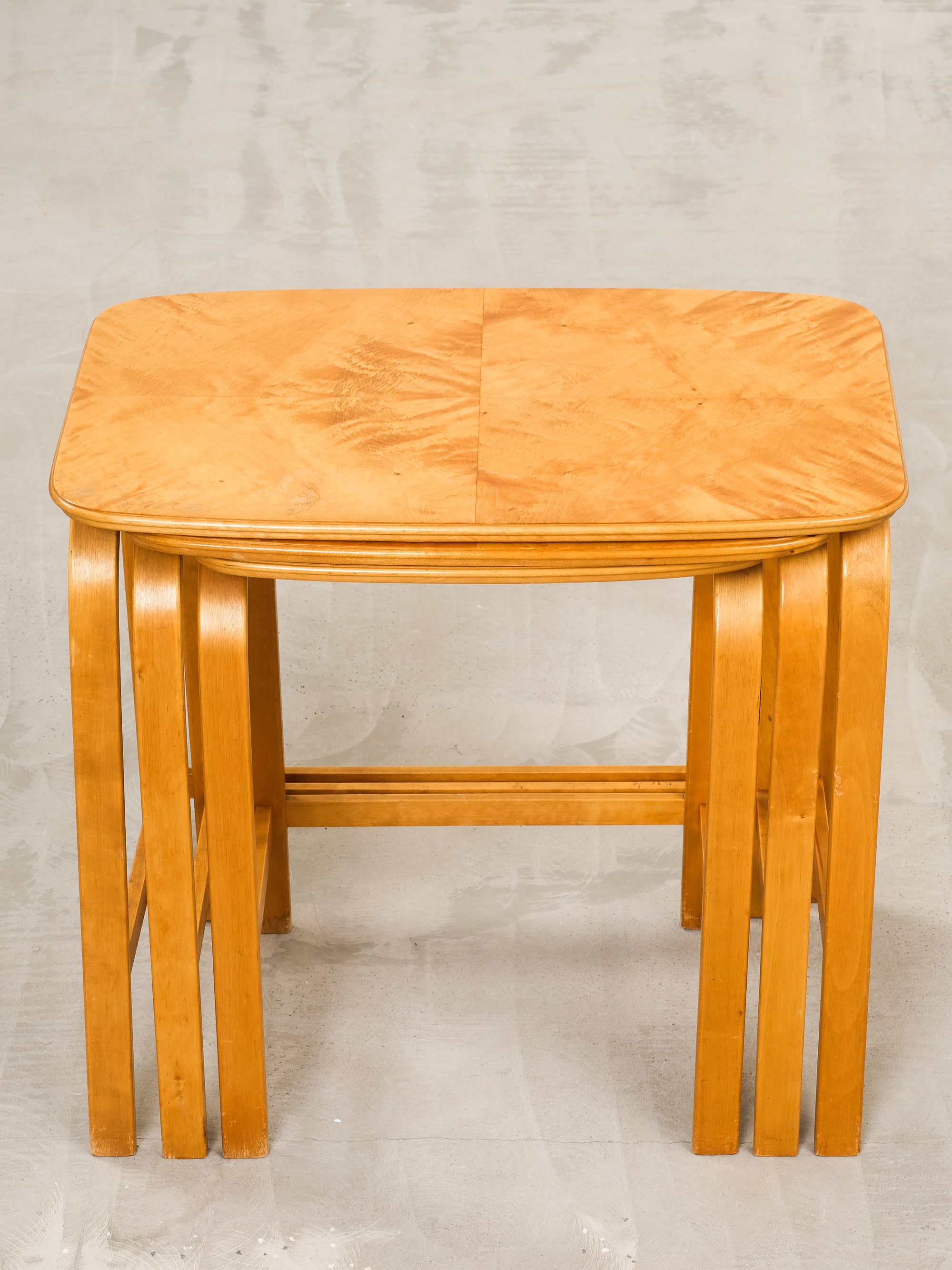 Modernist Birch Nesting Tables by Axel Larsson, Sweden, 1940s