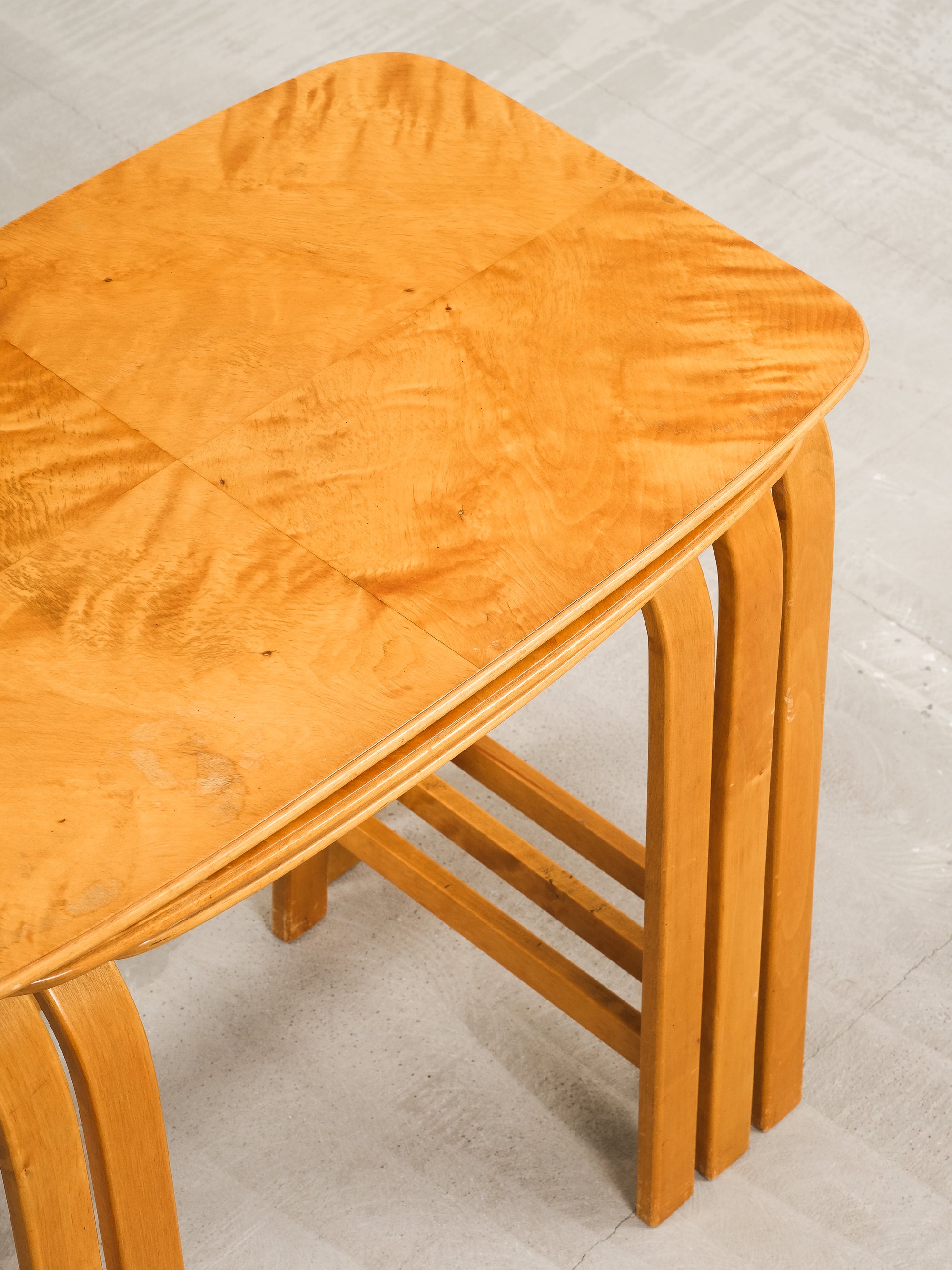 Modernist Birch Nesting Tables by Axel Larsson, Sweden, 1940s