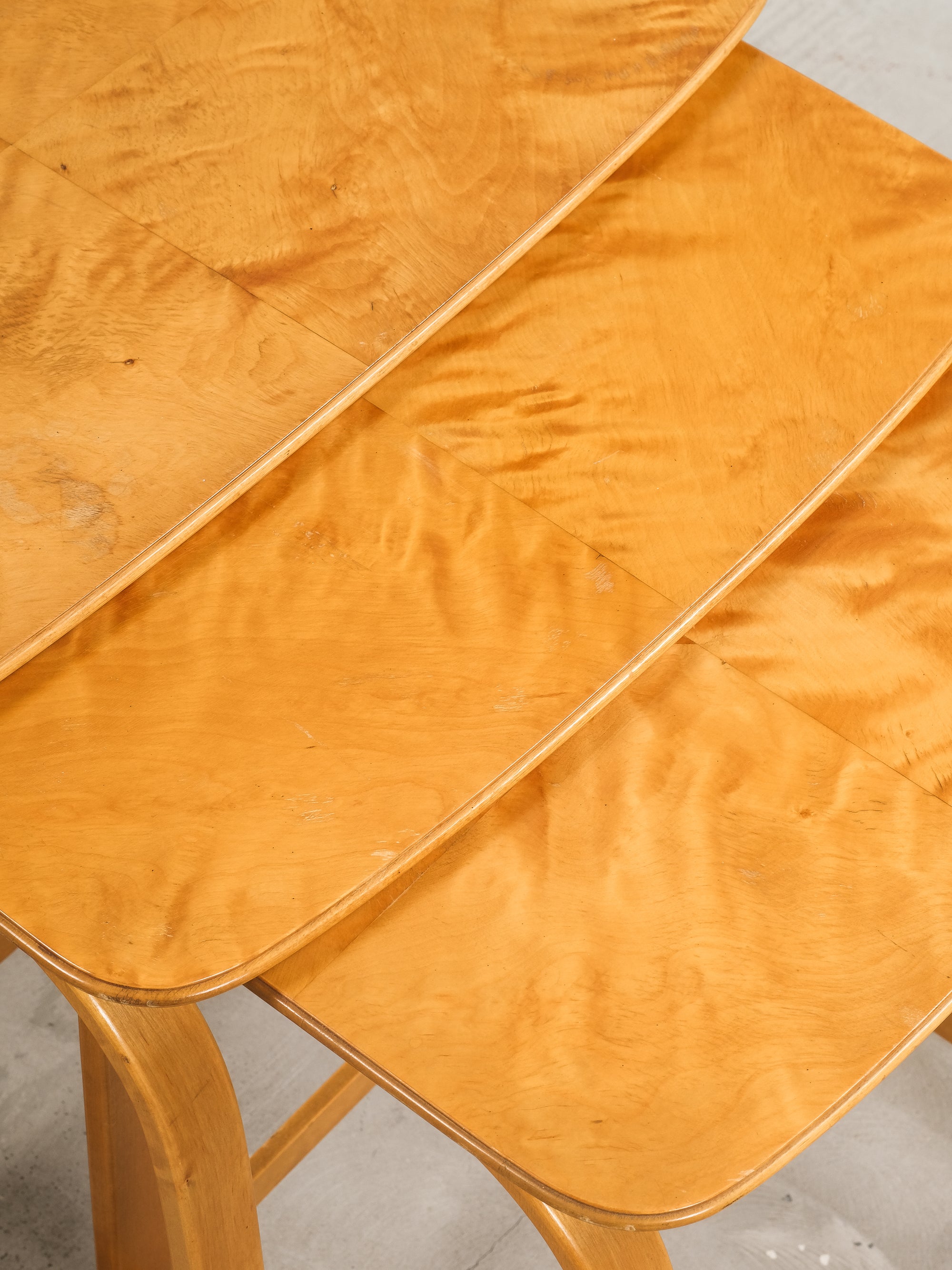 Modernist Birch Nesting Tables by Axel Larsson, Sweden, 1940s