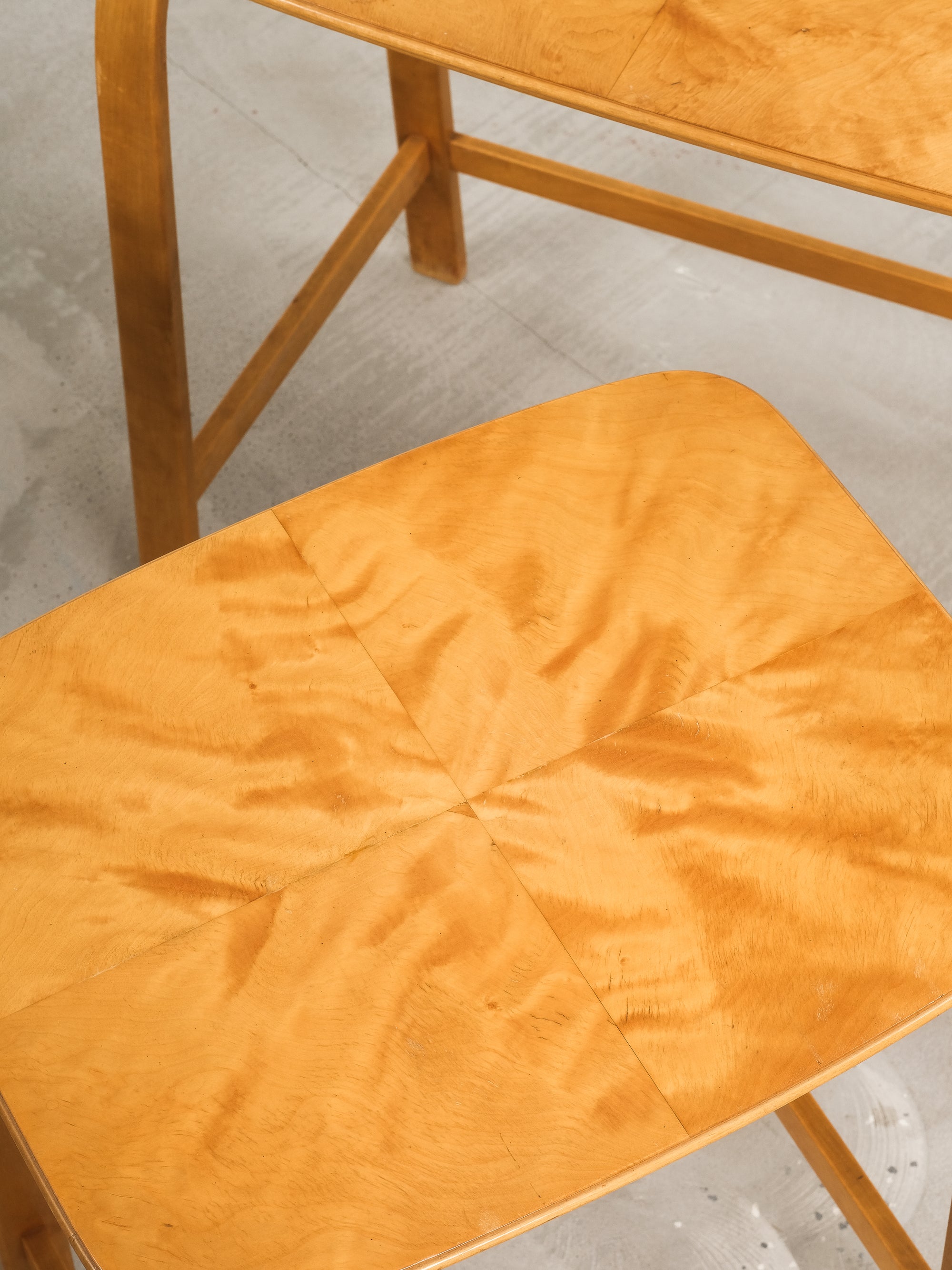Modernist Birch Nesting Tables by Axel Larsson, Sweden, 1940s
