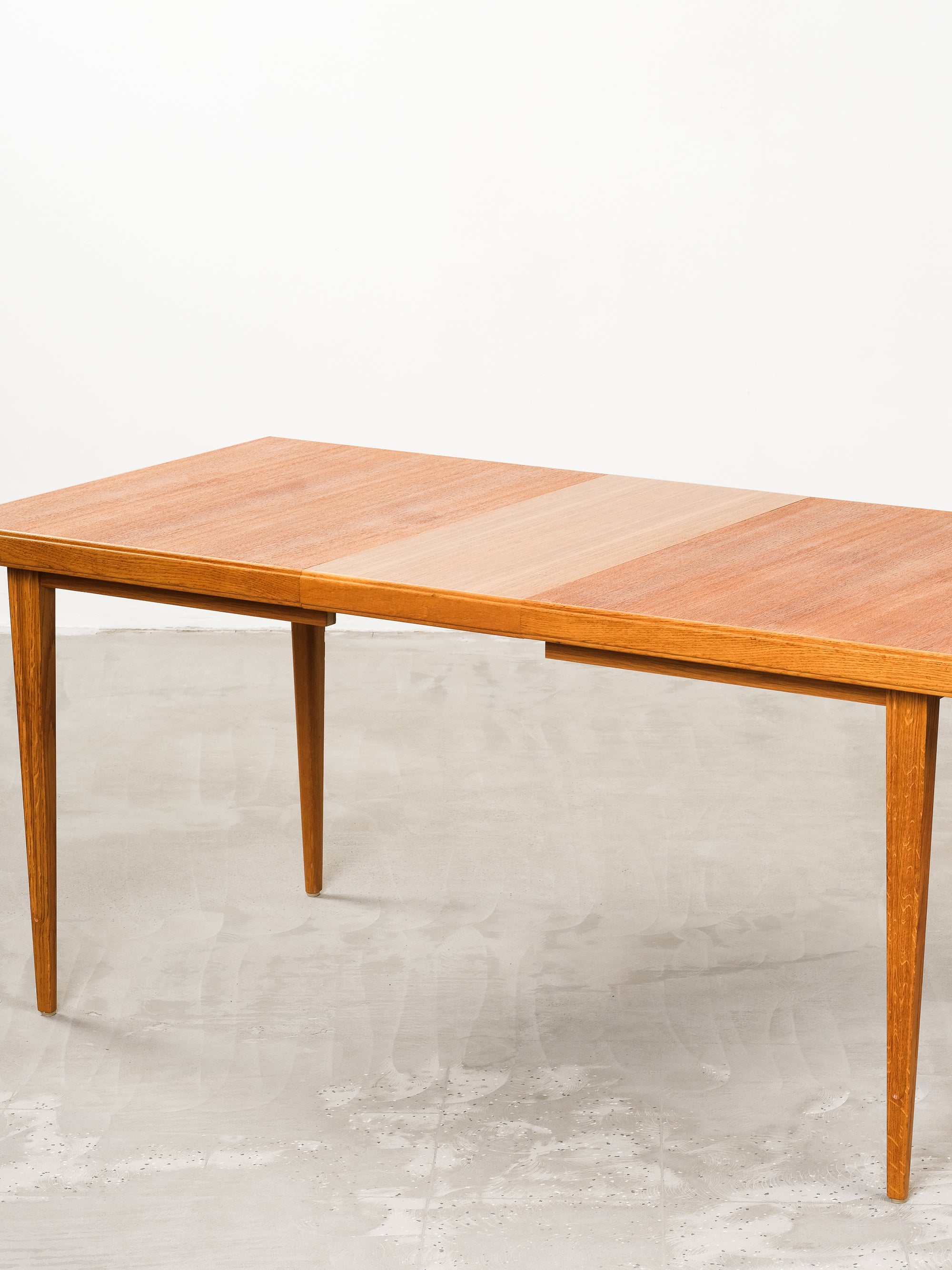 Scandinavian Teak &amp; Oak Extendable Dining Table, 1960s