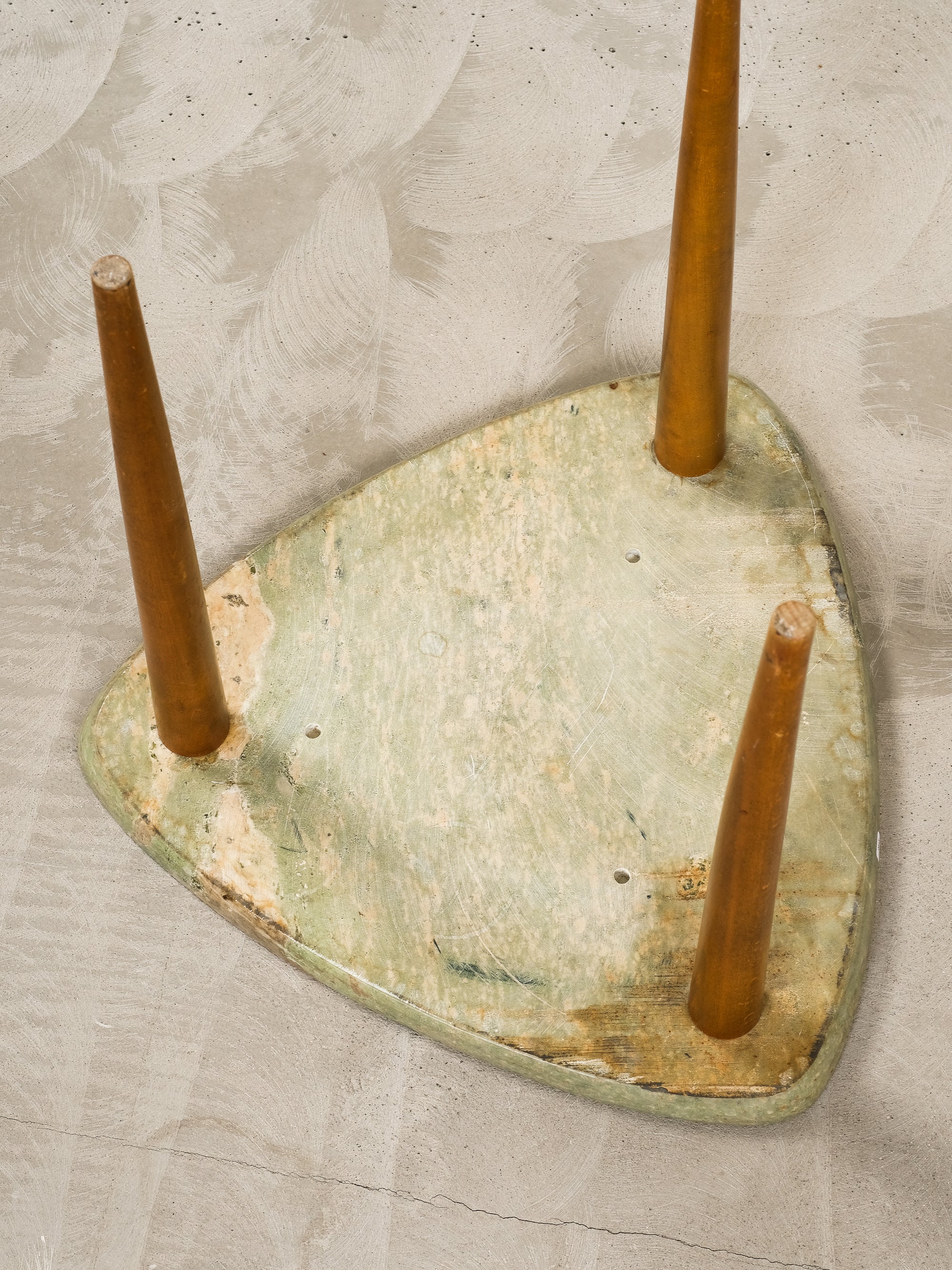 Stone and Beech Side Table, 1950s