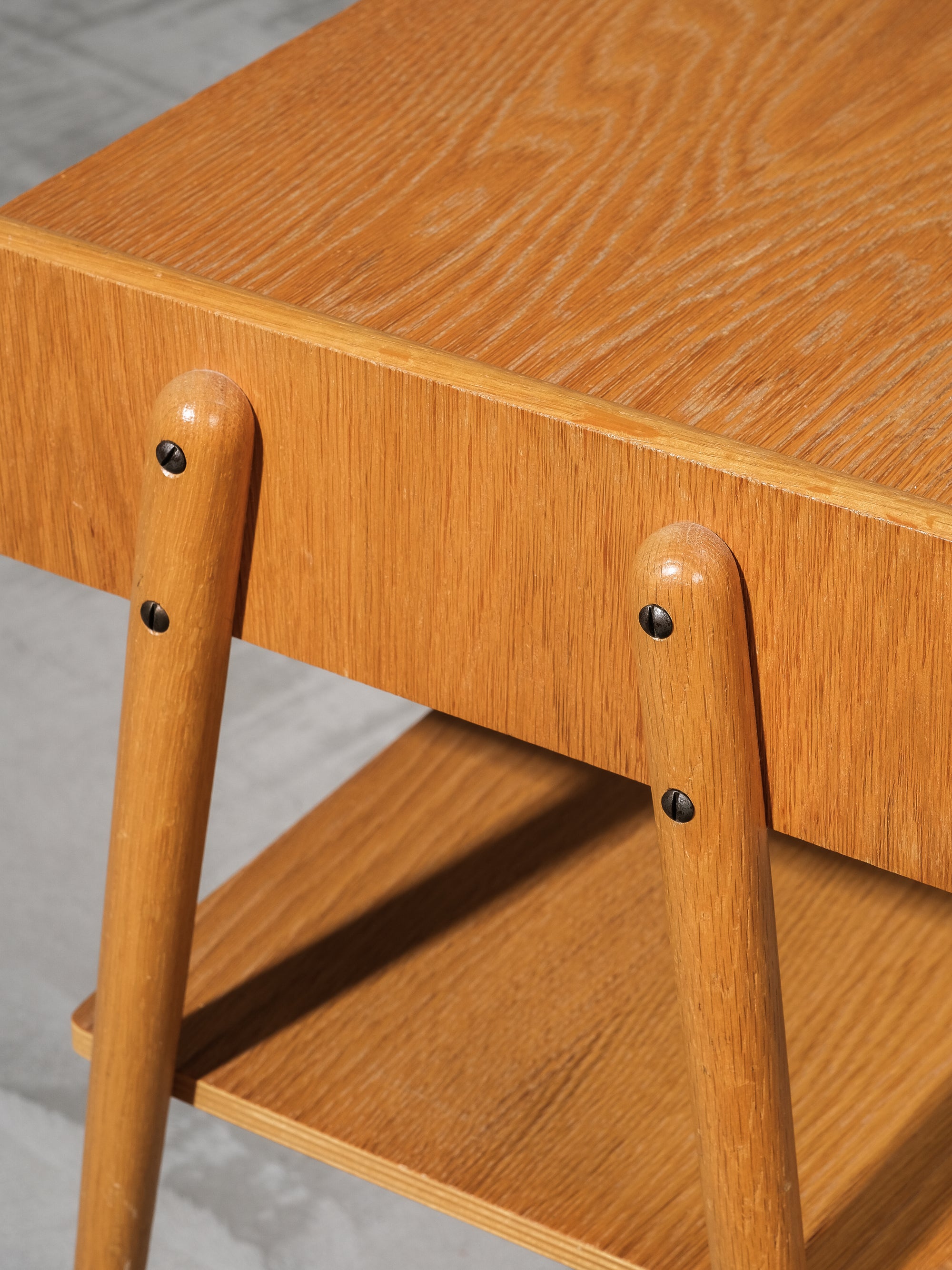 Oak Nightstands from AB Carlström &amp; Co, Sweden, 1950s, Set of 2