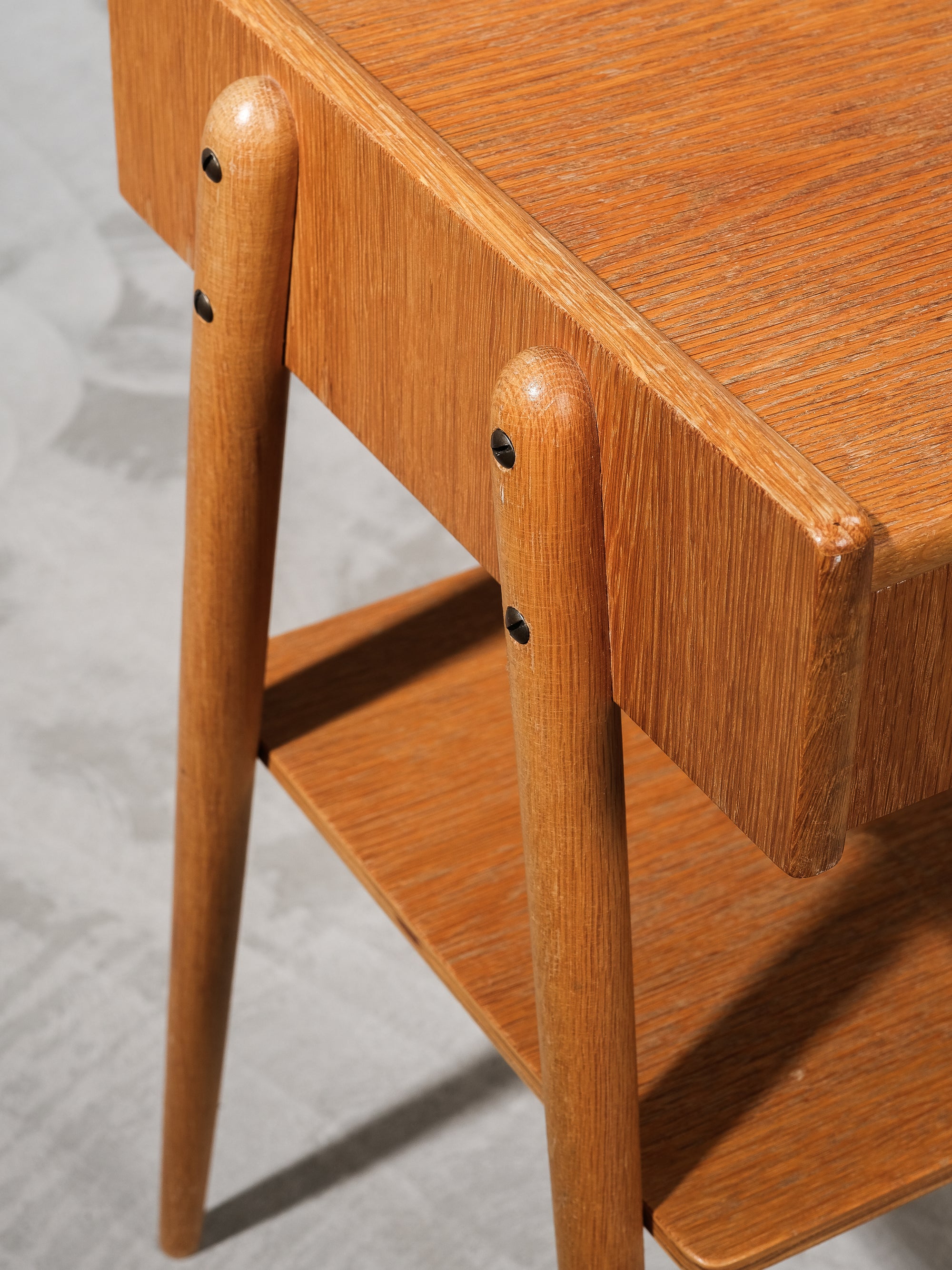 Oak Nightstands from AB Carlström &amp; Co, Sweden, 1950s, Set of 2