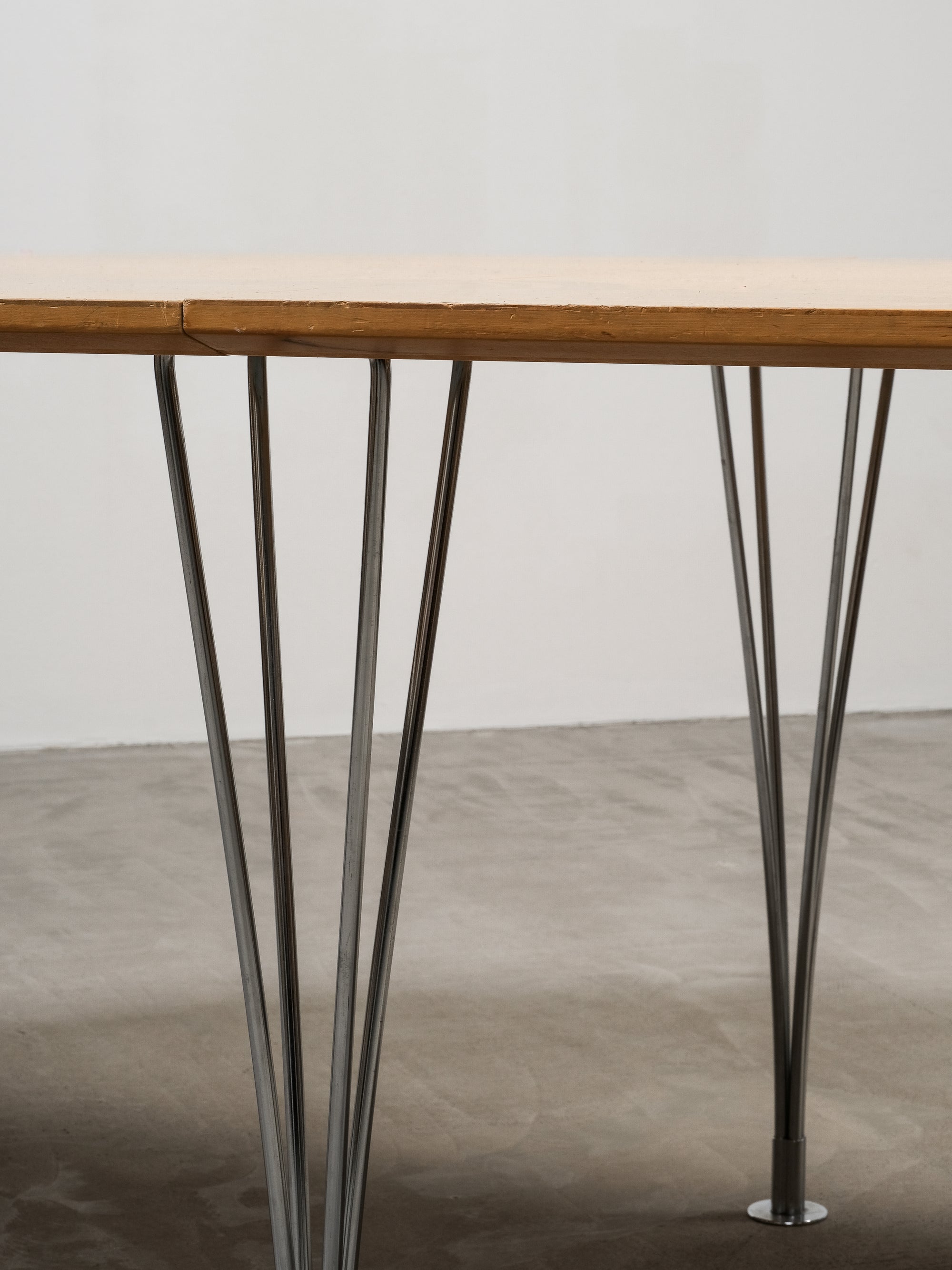 Birch &quot;Superellipse&quot; Table by Piet Hein &amp; Bruno Mathsson for Fritz Hansen