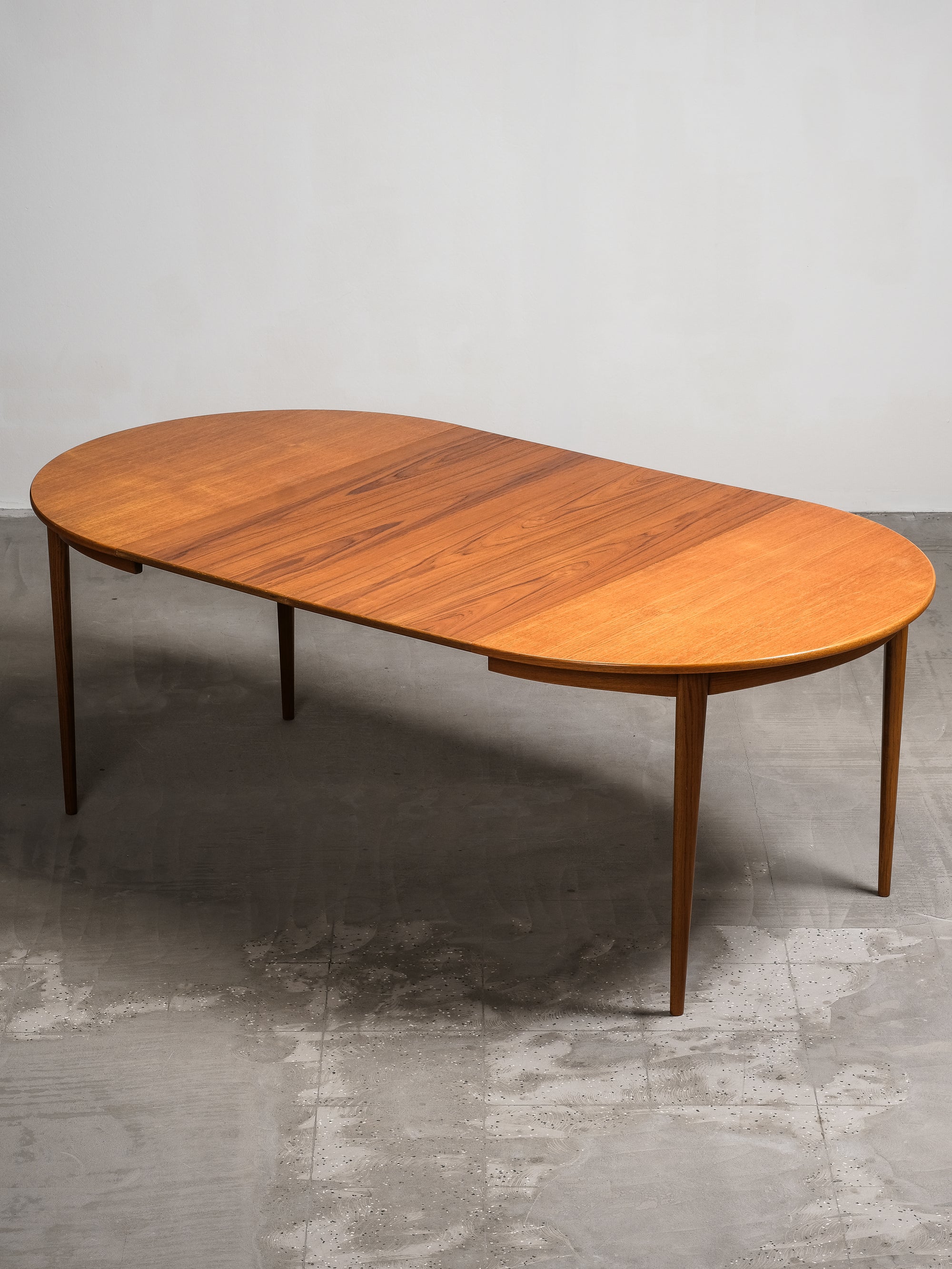Round Teak &amp; Oak Extendable Dining Table, Sweden, 1960s
