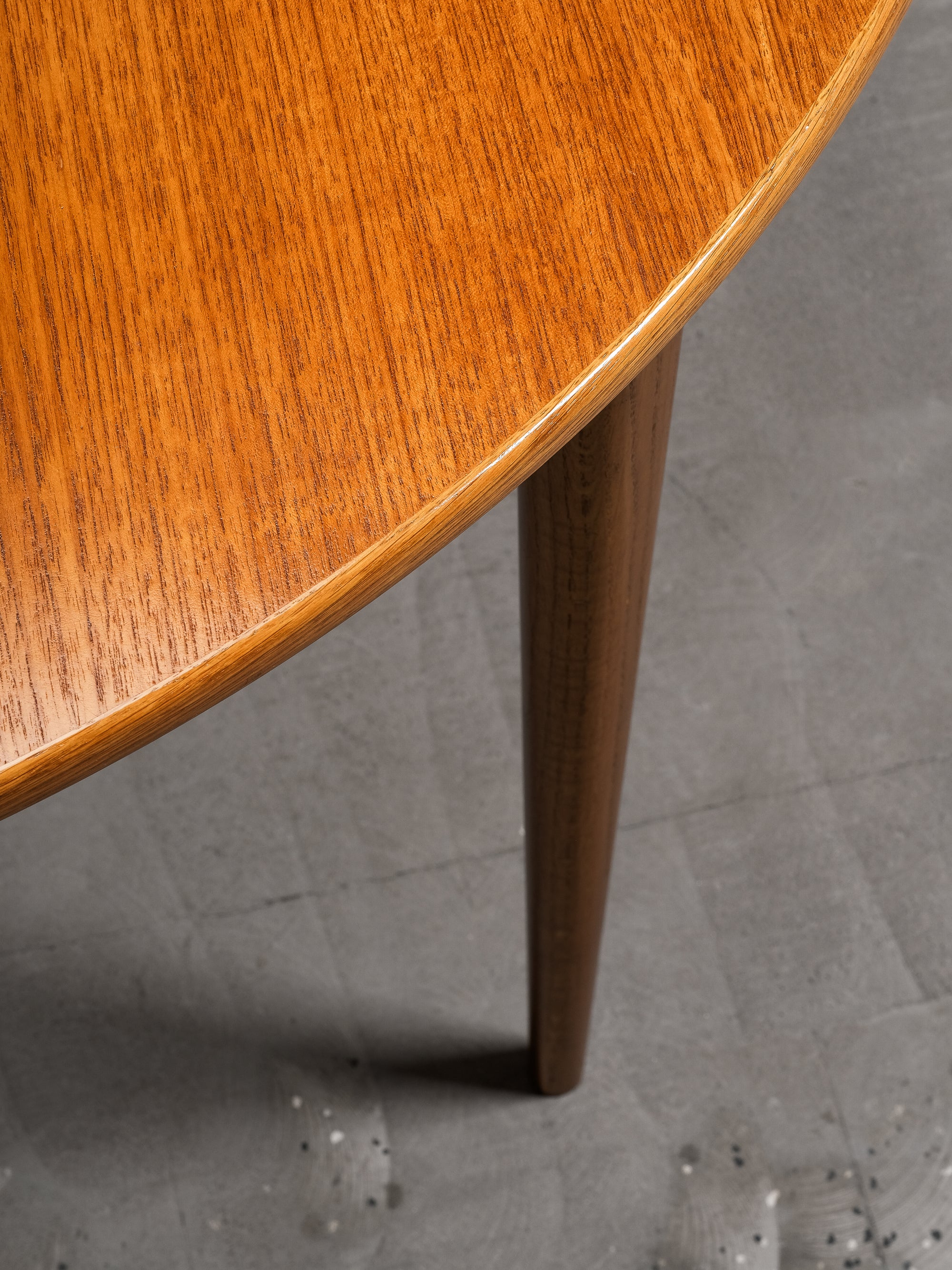 Round Teak &amp; Oak Extendable Dining Table, Sweden, 1960s