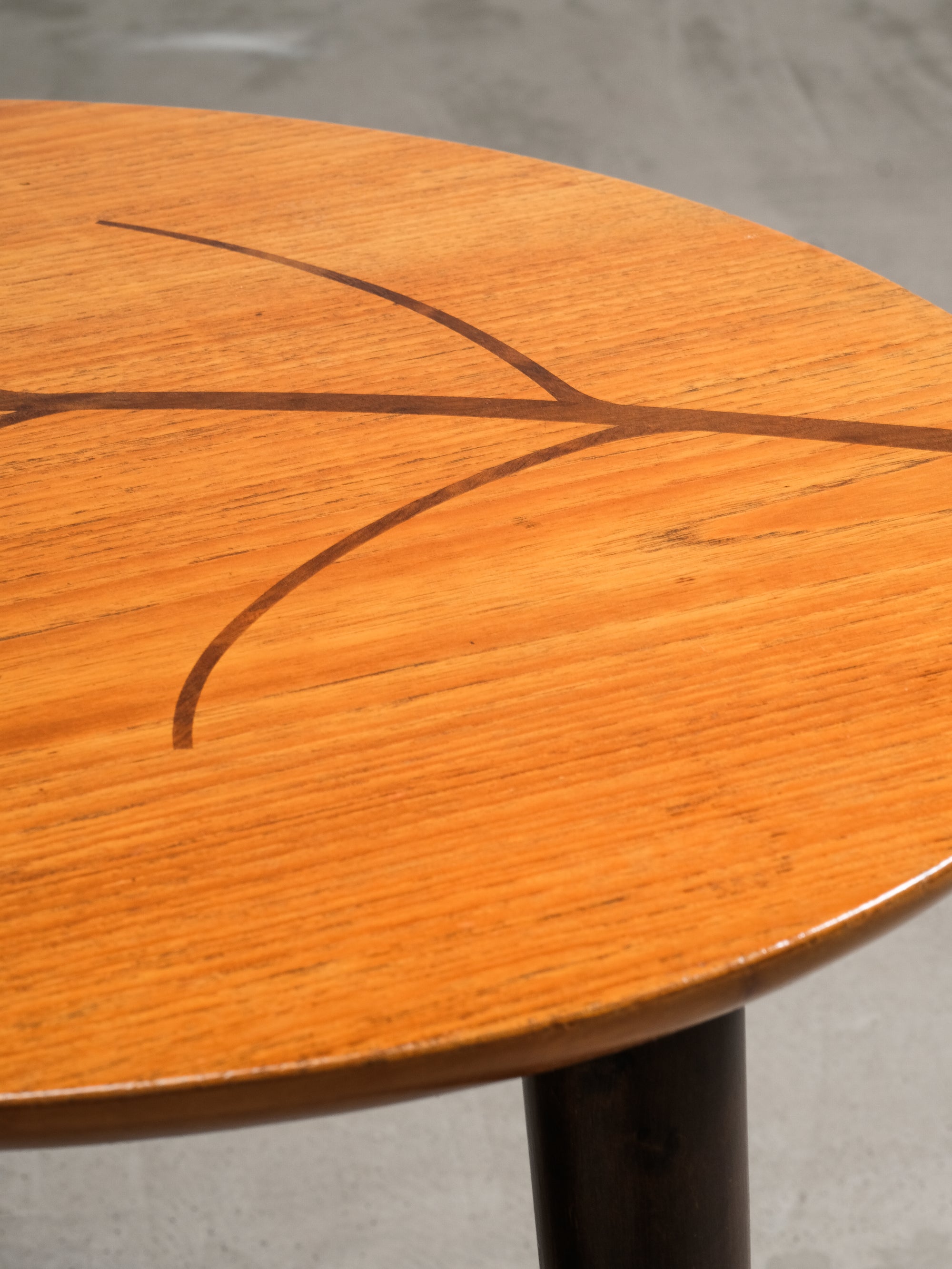 Mid-Century Swedish Organic Form Teak Coffee Table with Inlay, 1950s