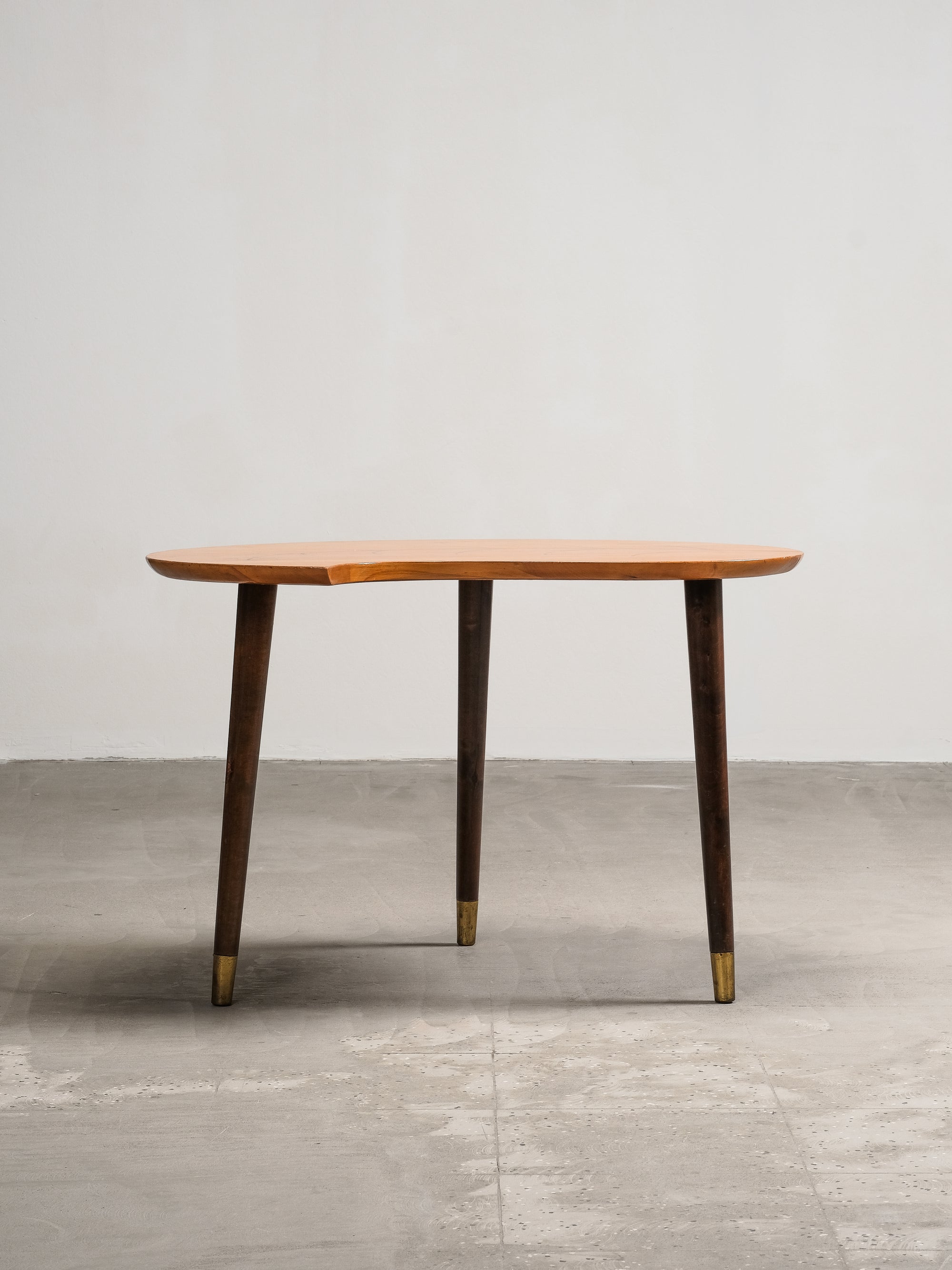 Mid-Century Swedish Organic Form Teak Coffee Table with Inlay, 1950s