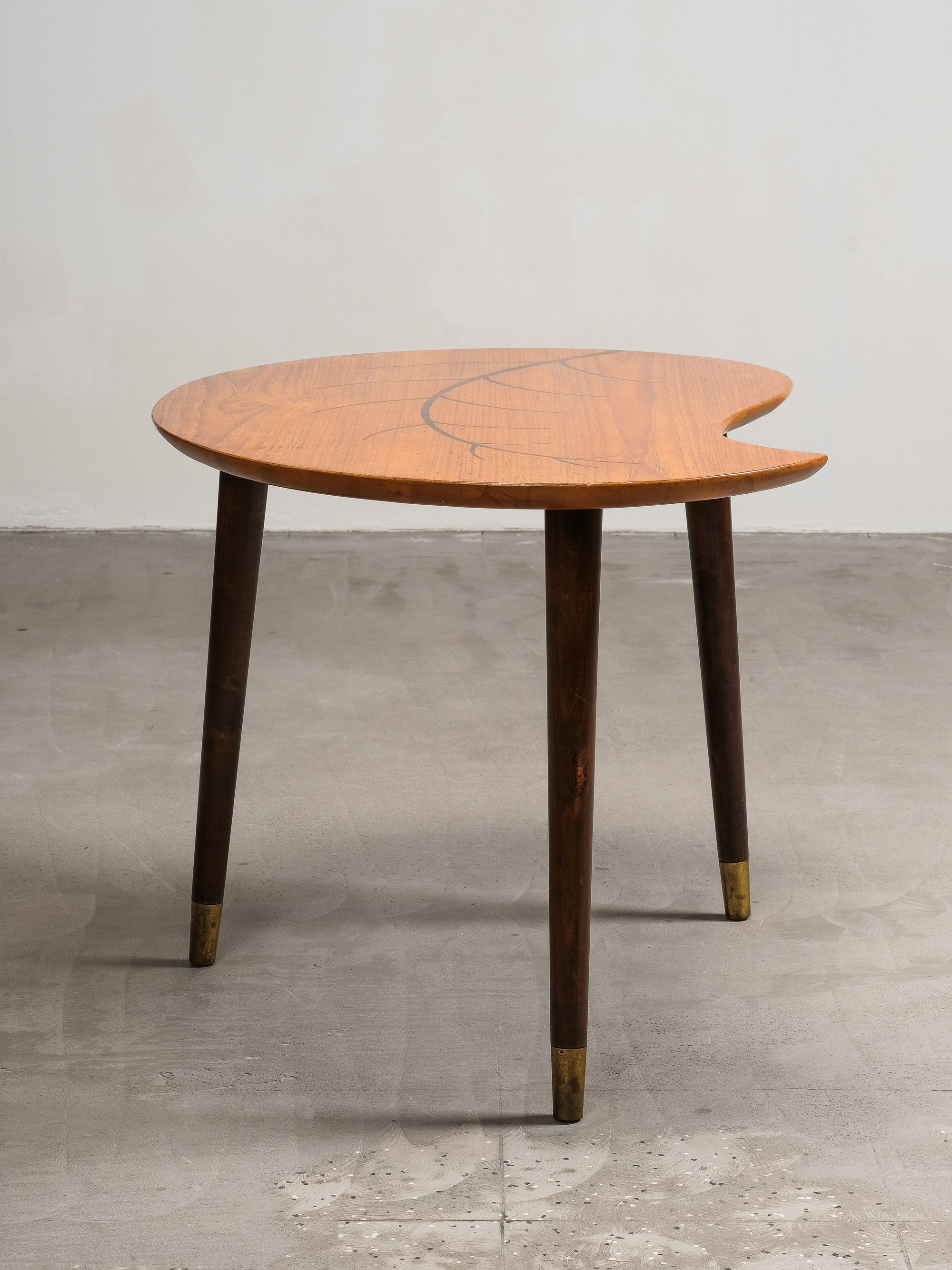 Mid-Century Swedish Organic Form Teak Coffee Table with Inlay, 1950s
