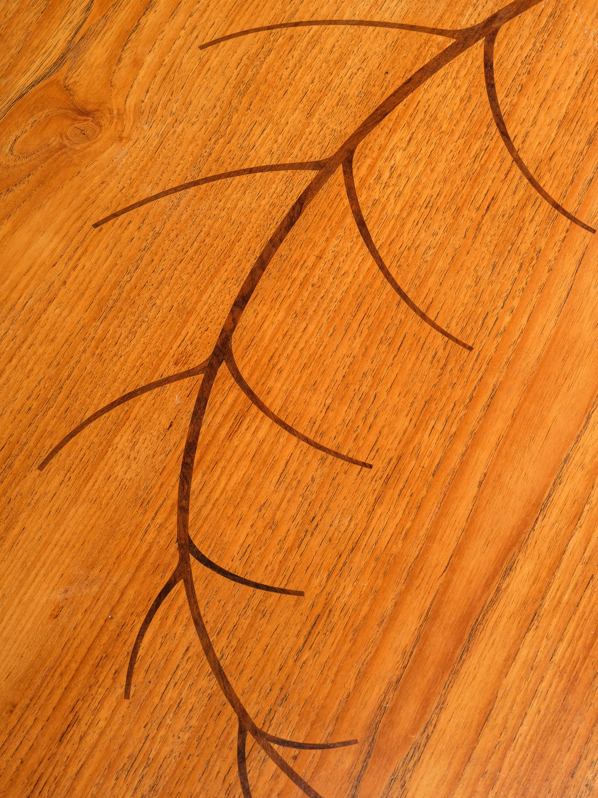 Mid-Century Swedish Organic Form Teak Coffee Table with Inlay, 1950s