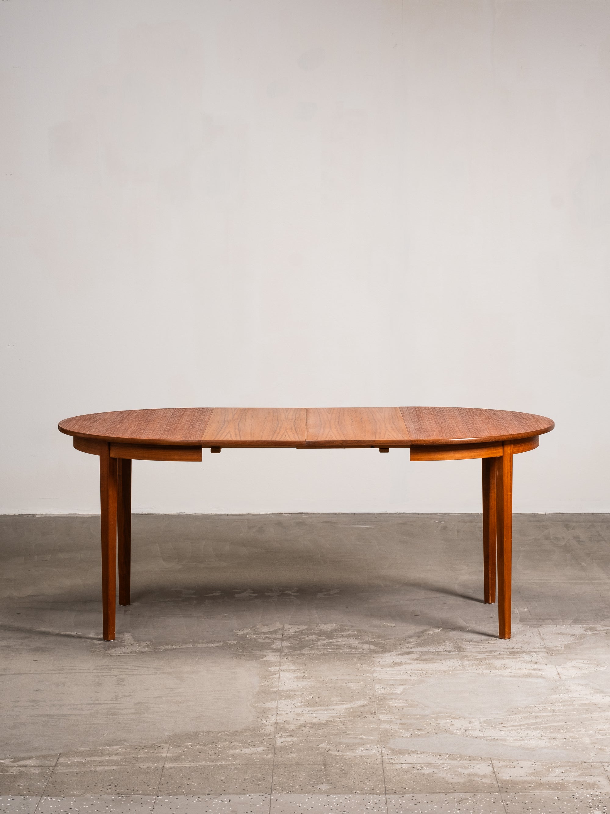 Round Extendable Teak Dining Table, Sweden, 1960s