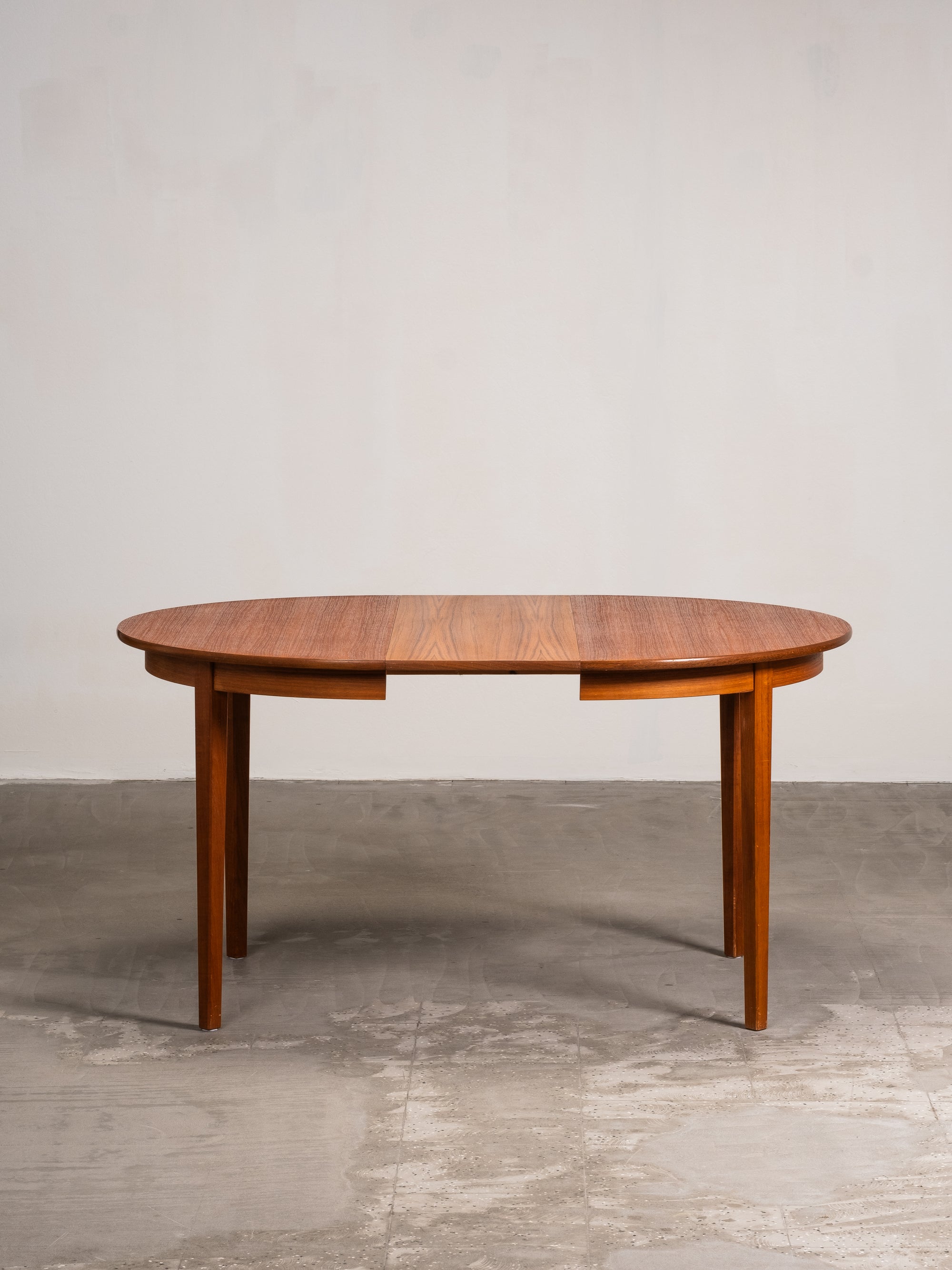 Round Extendable Teak Dining Table, Sweden, 1960s