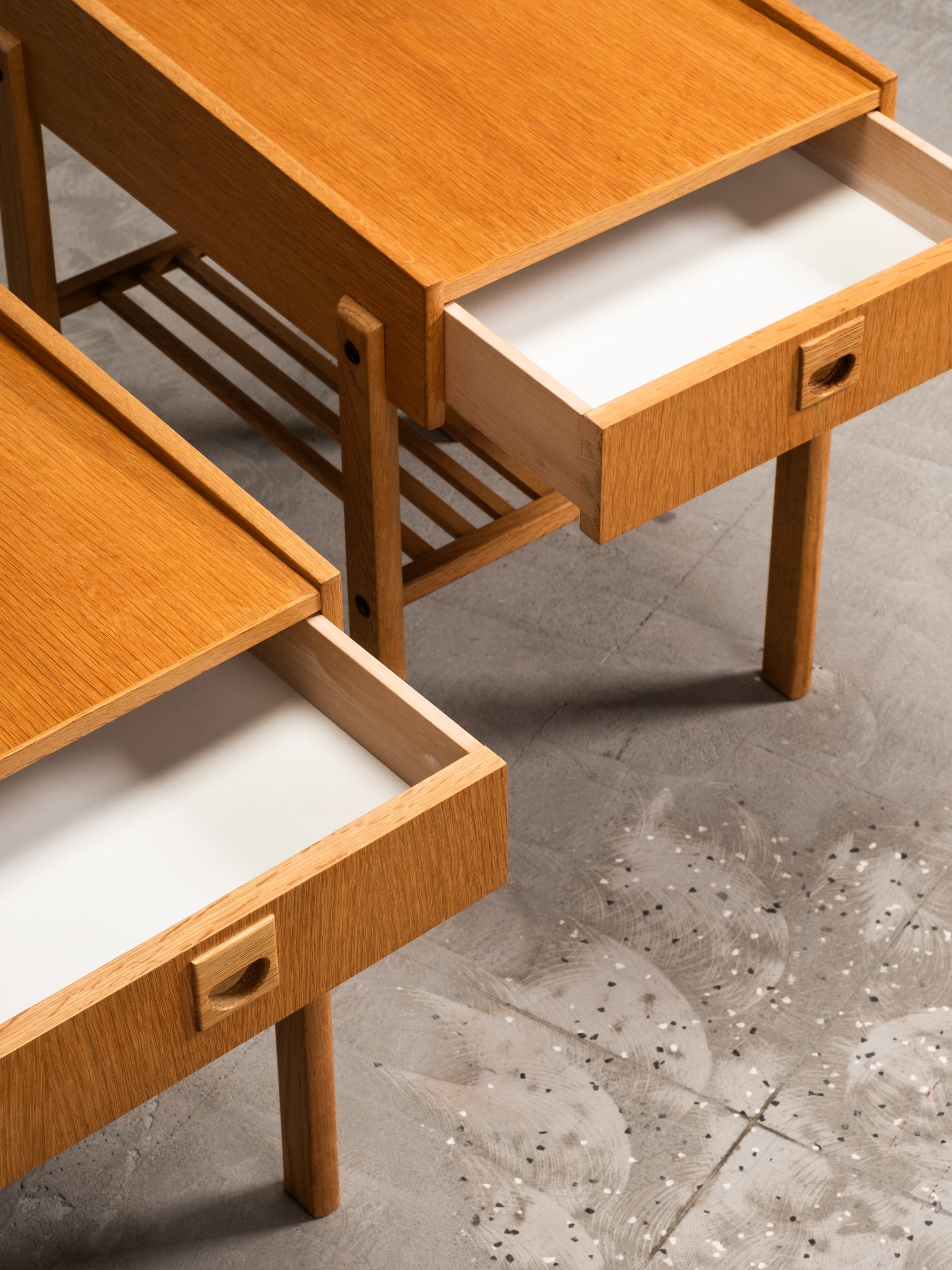 Pair of Scandinavian Oak Bedside Tables, 1960s
