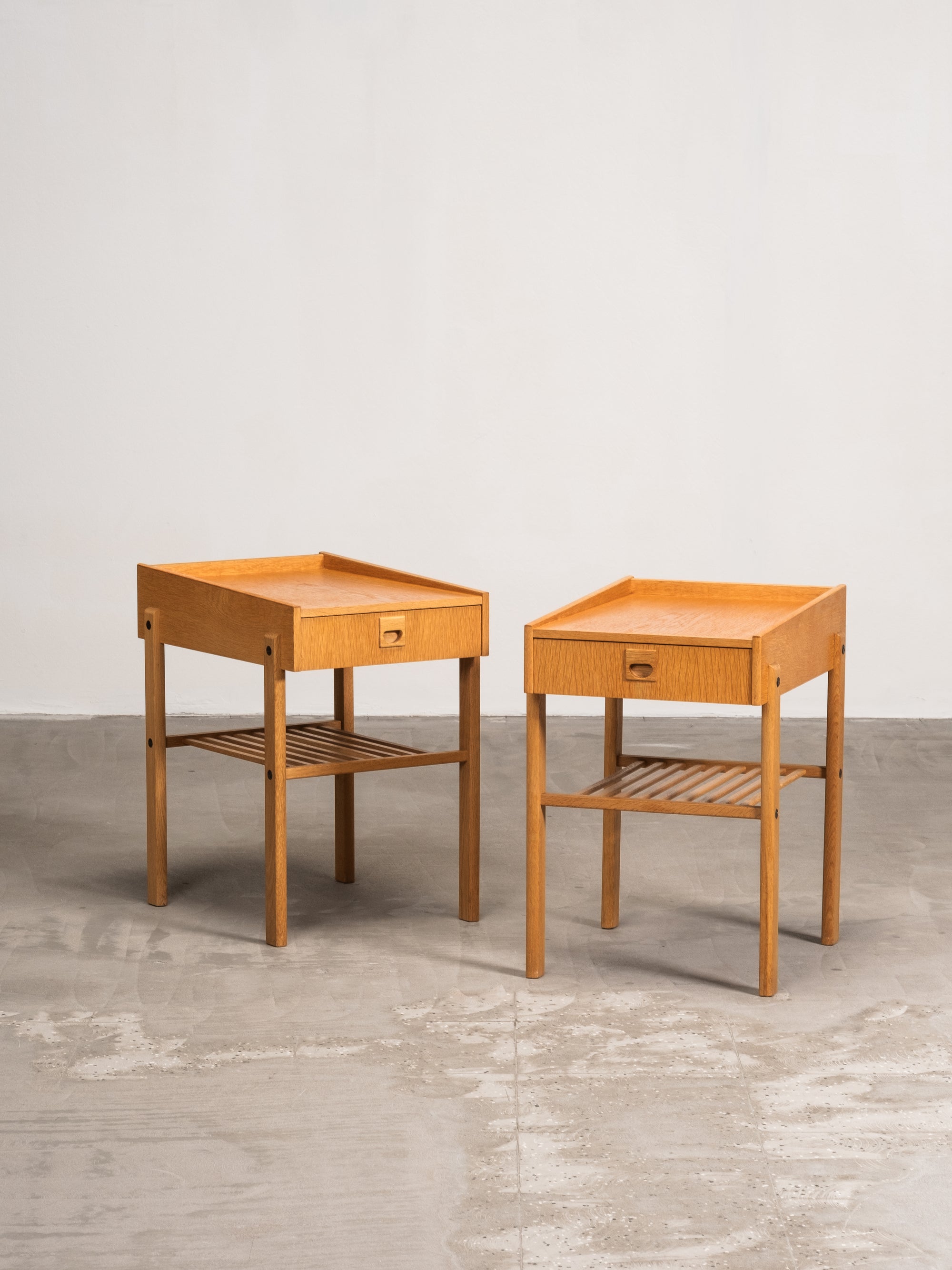 Pair of Scandinavian Oak Bedside Tables, 1960s