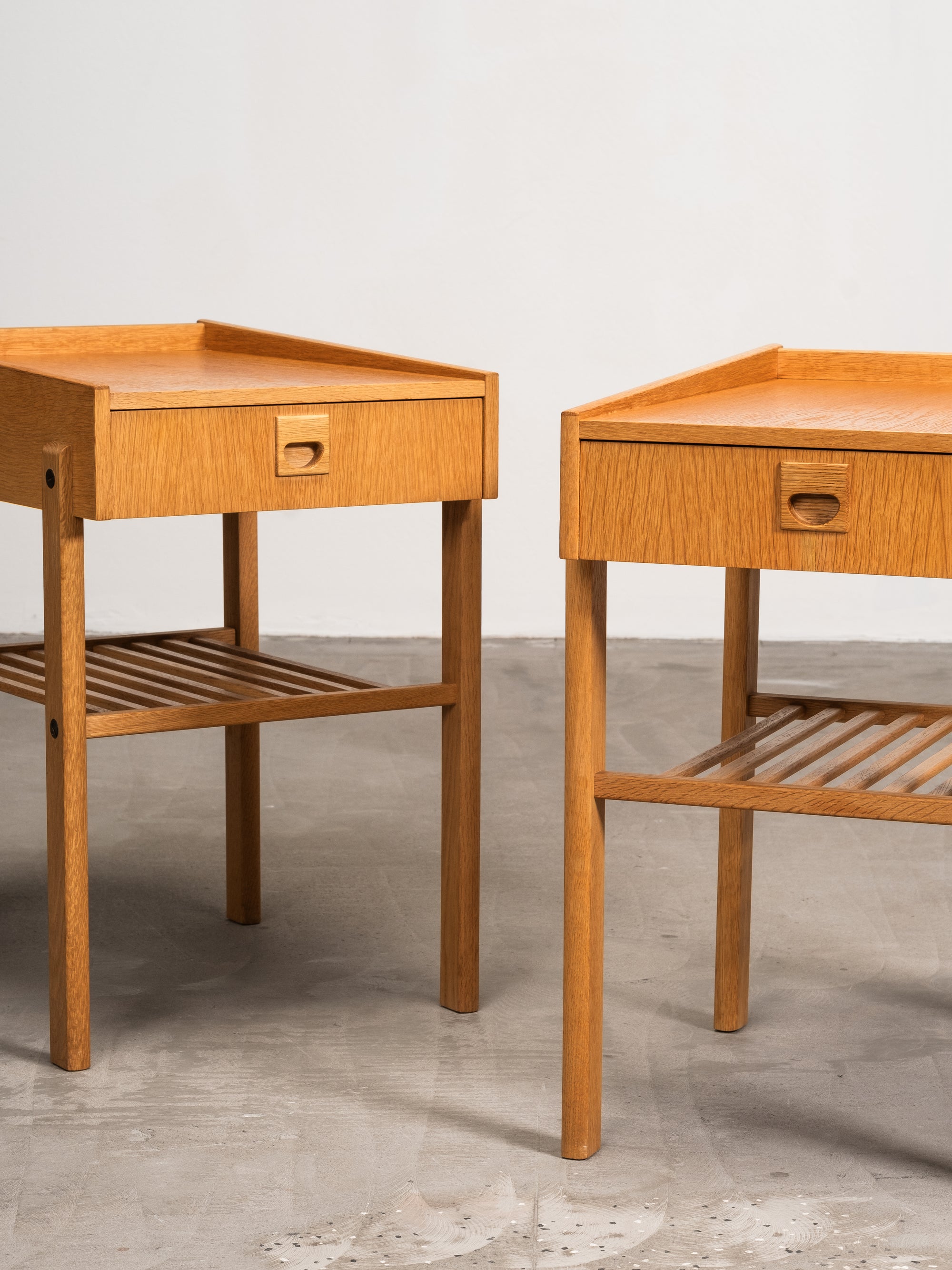 Pair of Scandinavian Oak Bedside Tables, 1960s