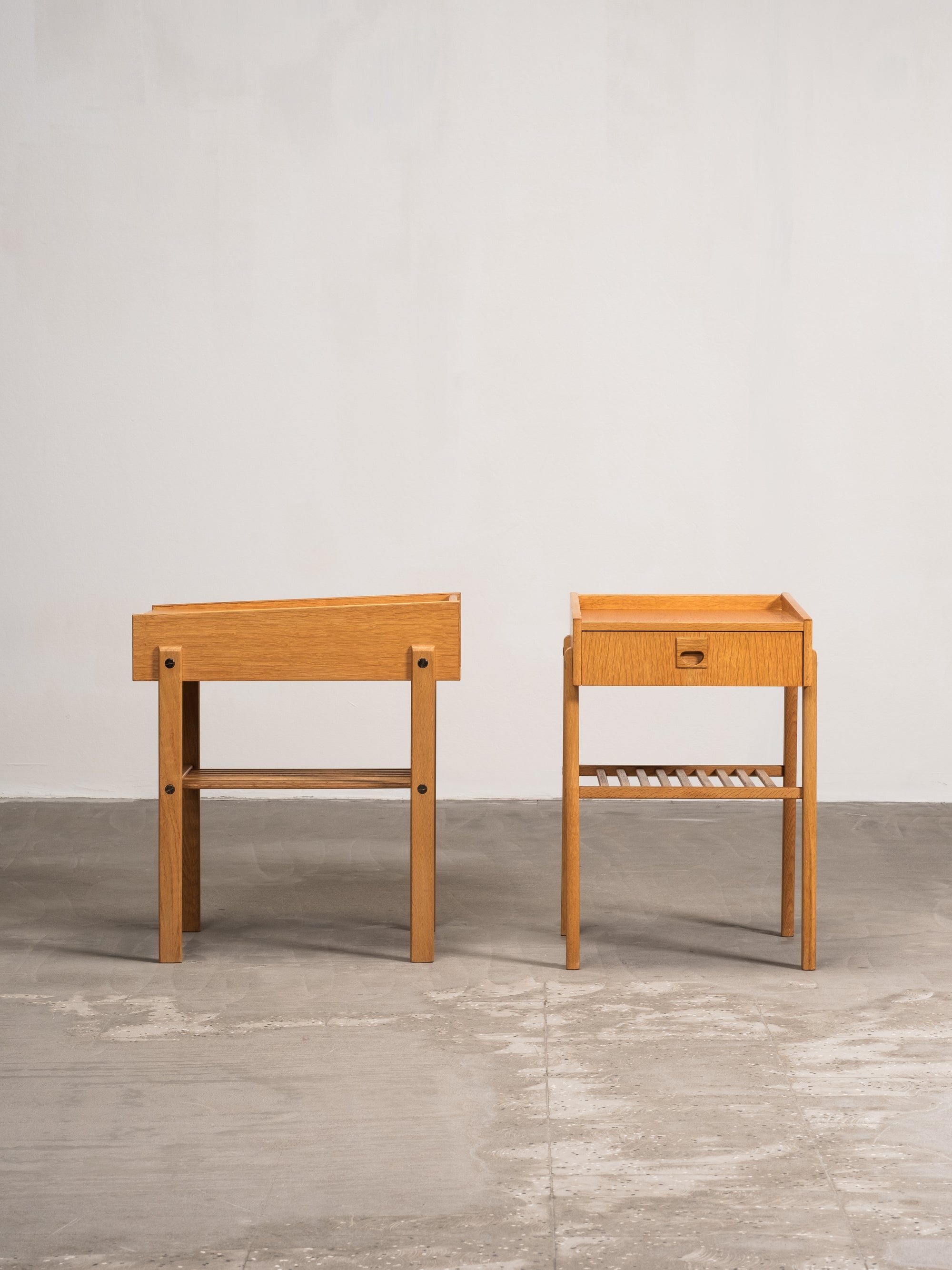 Pair of Scandinavian Oak Bedside Tables, 1960s