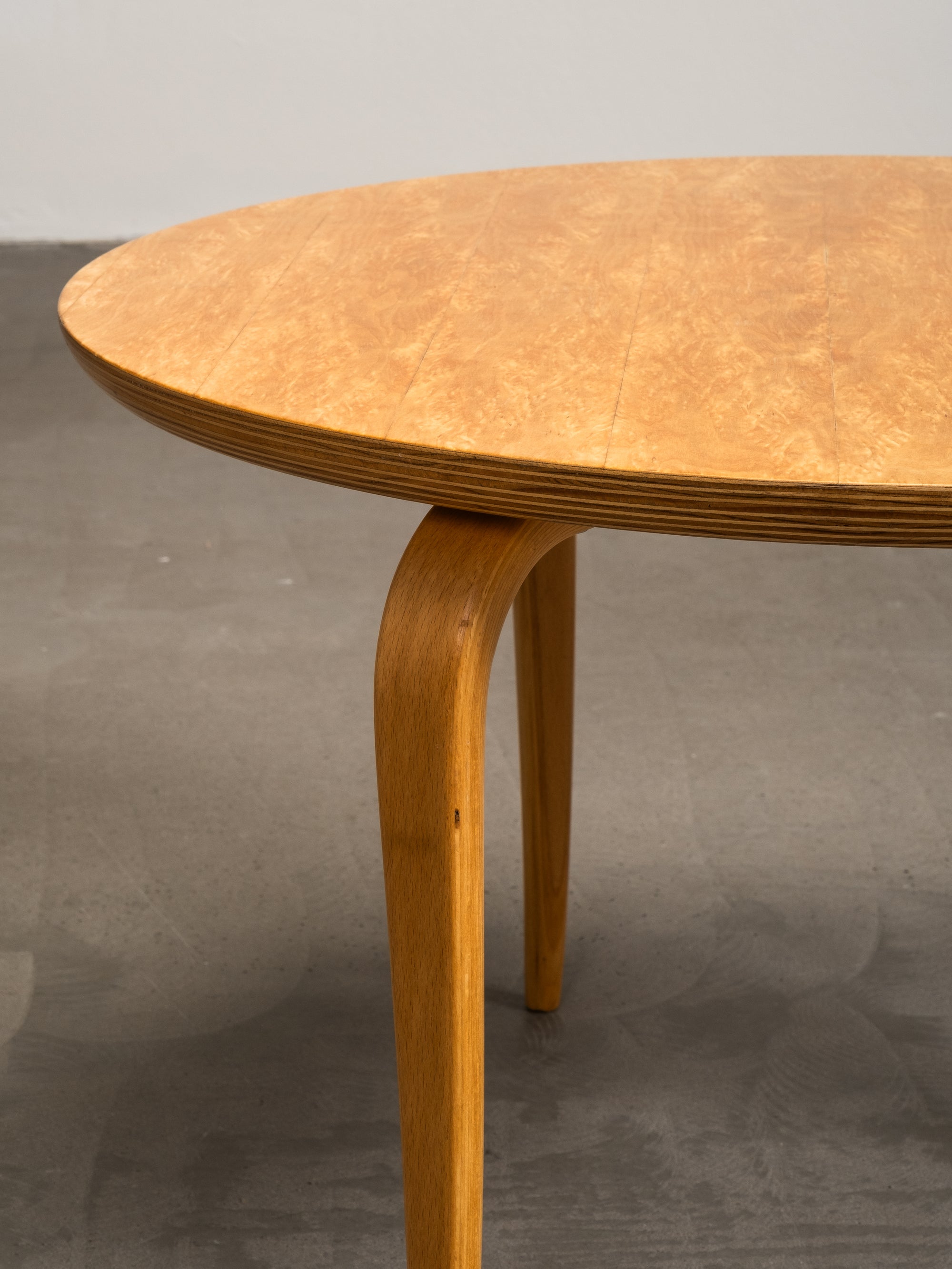 “Annika” Curly Birch Coffee Table by Bruno Mathsson for Dux, Sweden, 1960s