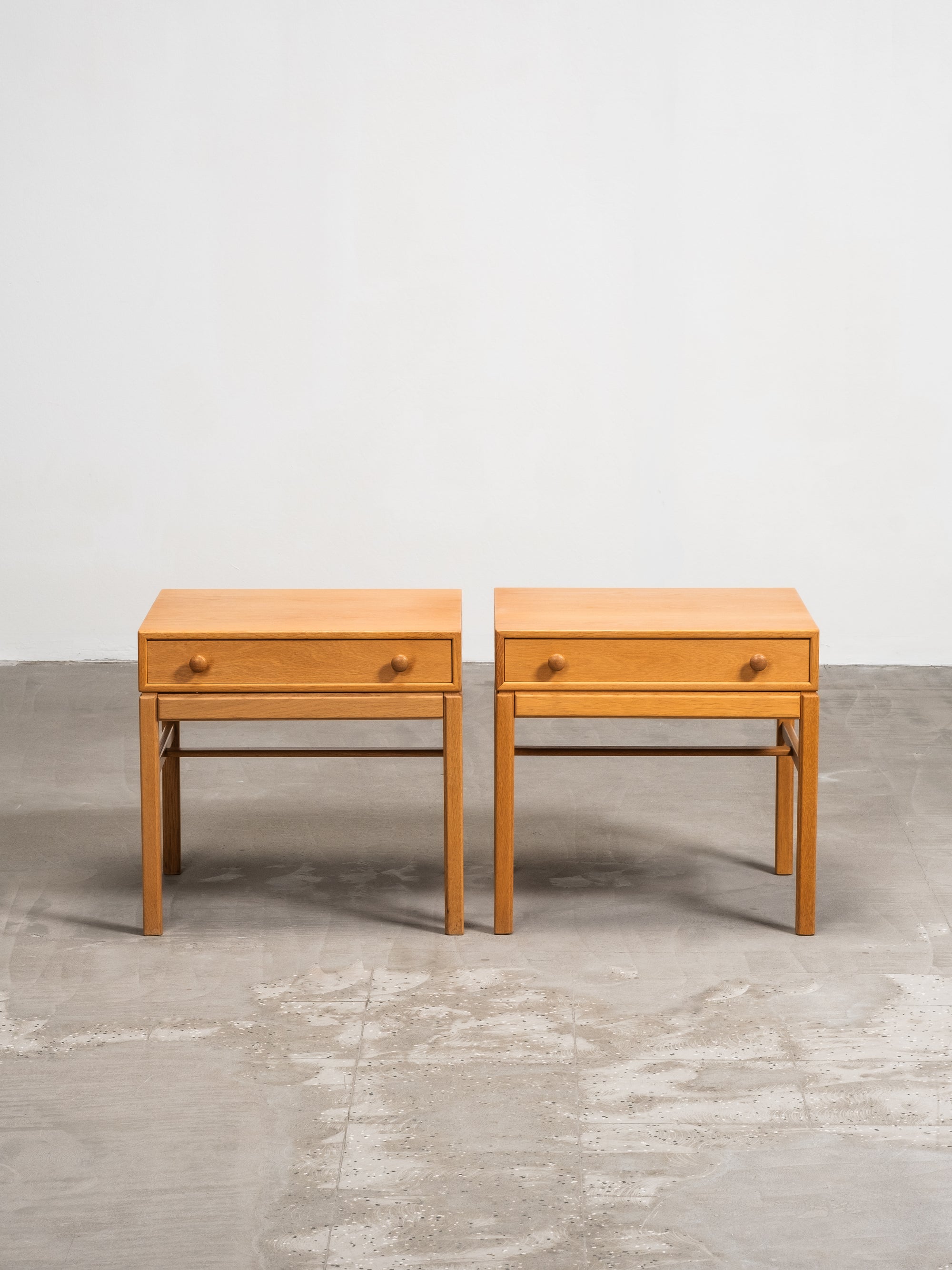 Pair of Oak Bedside Tables Model &quot;Casino&quot; by Engström &amp; Myrstrand, Sweden, 1960s