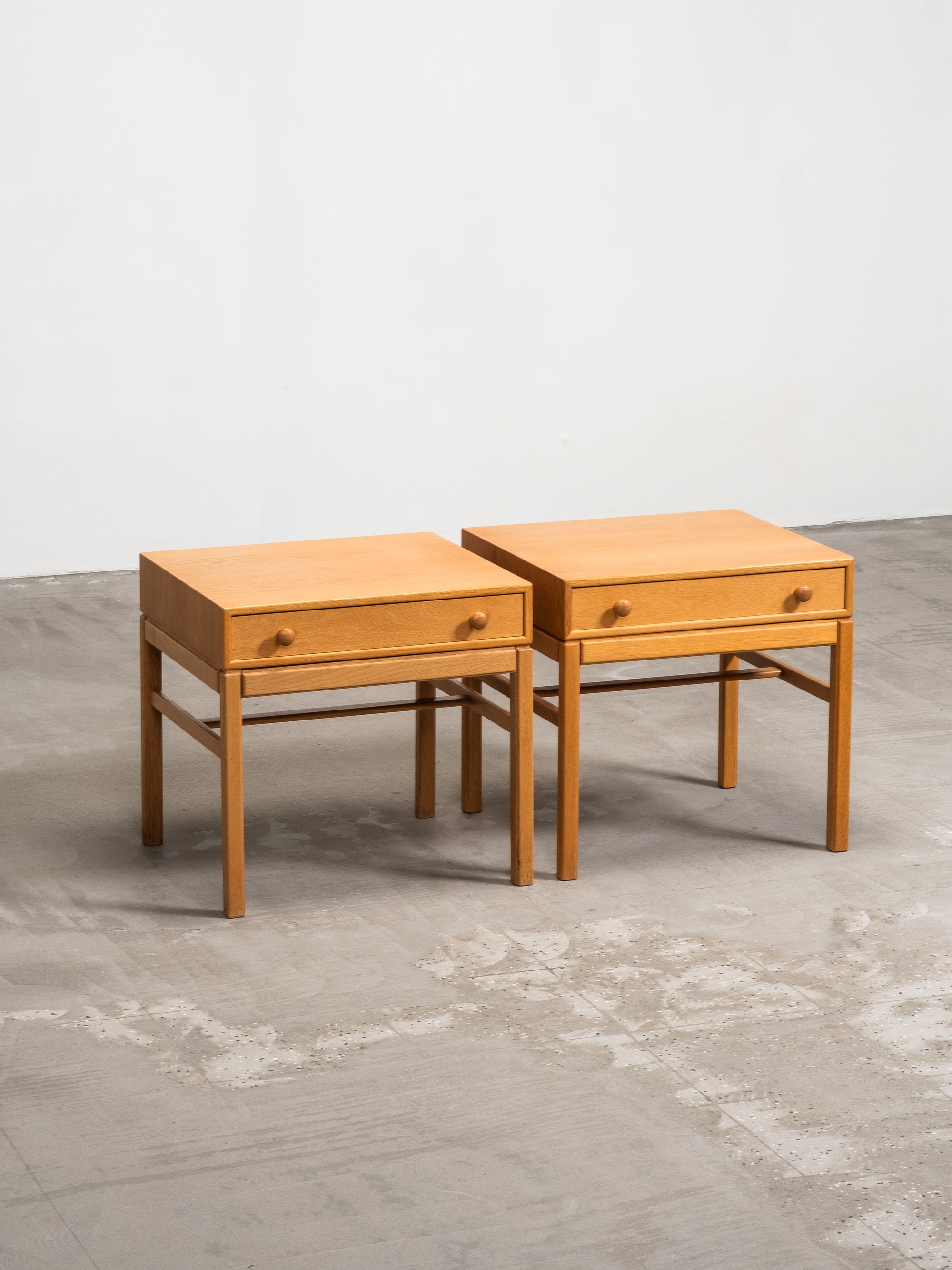 Pair of Oak Bedside Tables Model &quot;Casino&quot; by Engström &amp; Myrstrand, Sweden, 1960s