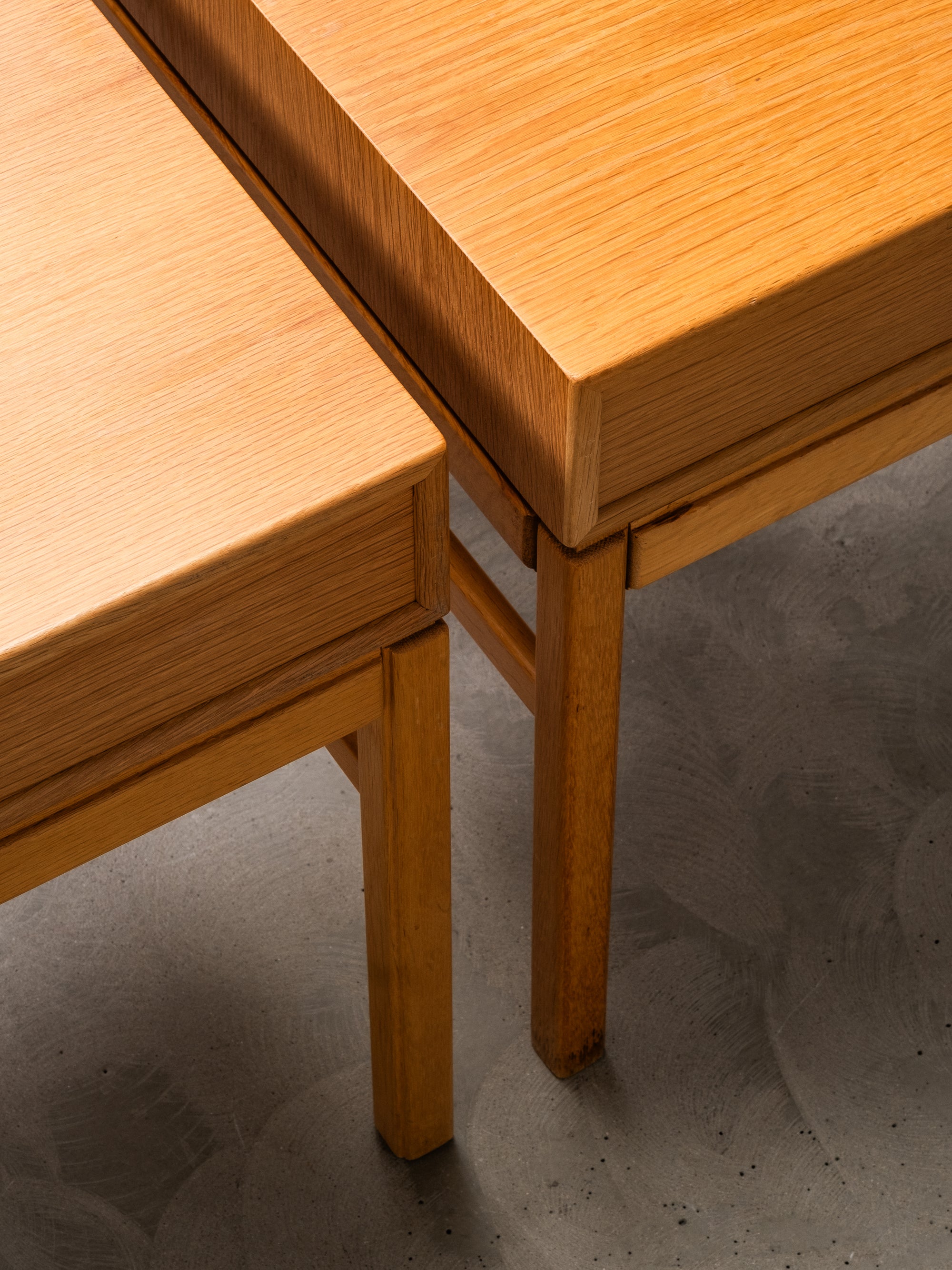 Pair of Oak Bedside Tables Model &quot;Casino&quot; by Engström &amp; Myrstrand, Sweden, 1960s