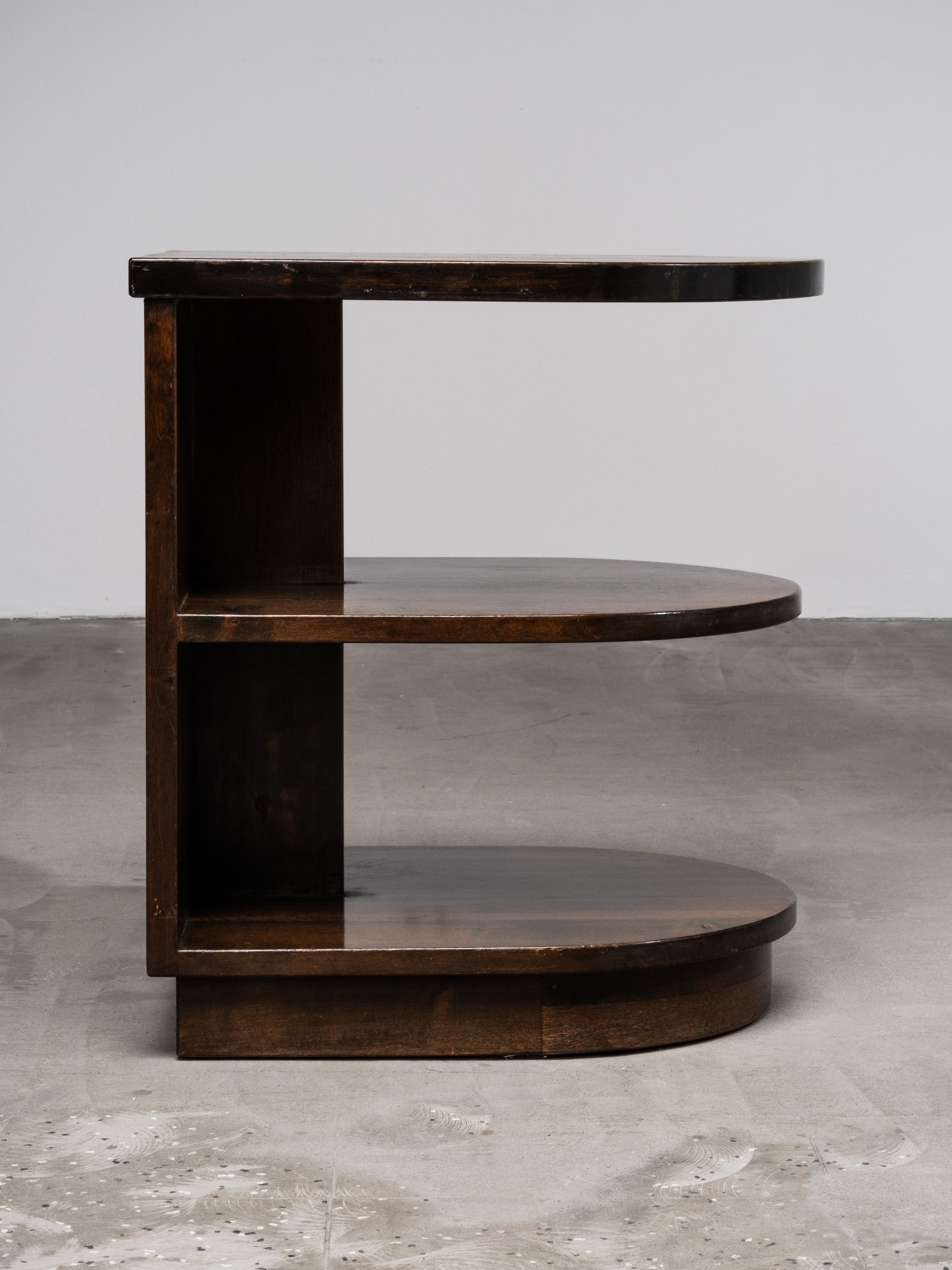 Finnish Art Deco Three-Tiered Side Table in Dark-Stained Birch, 1930s