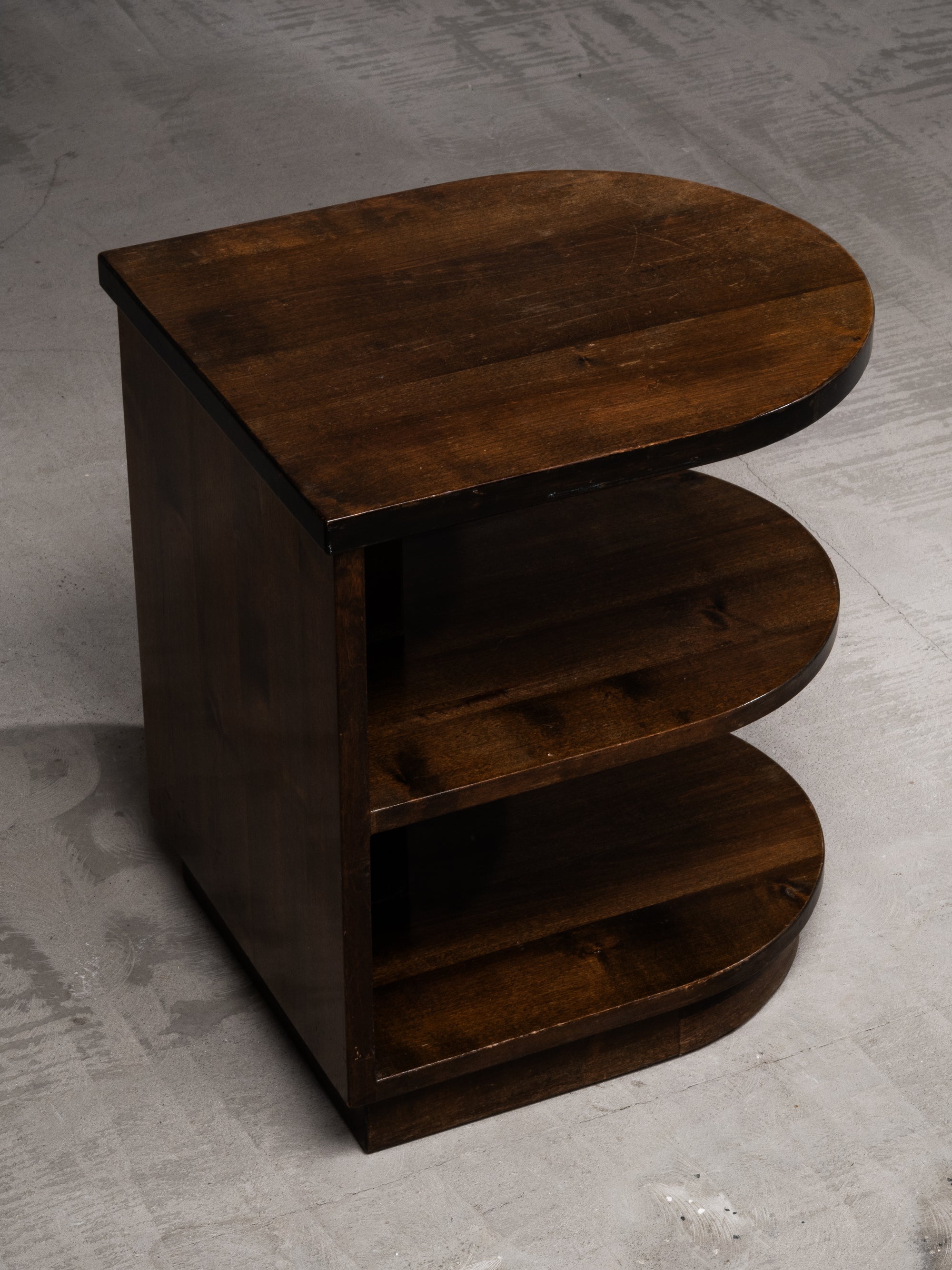 Finnish Art Deco Three-Tiered Side Table in Dark-Stained Birch, 1930s