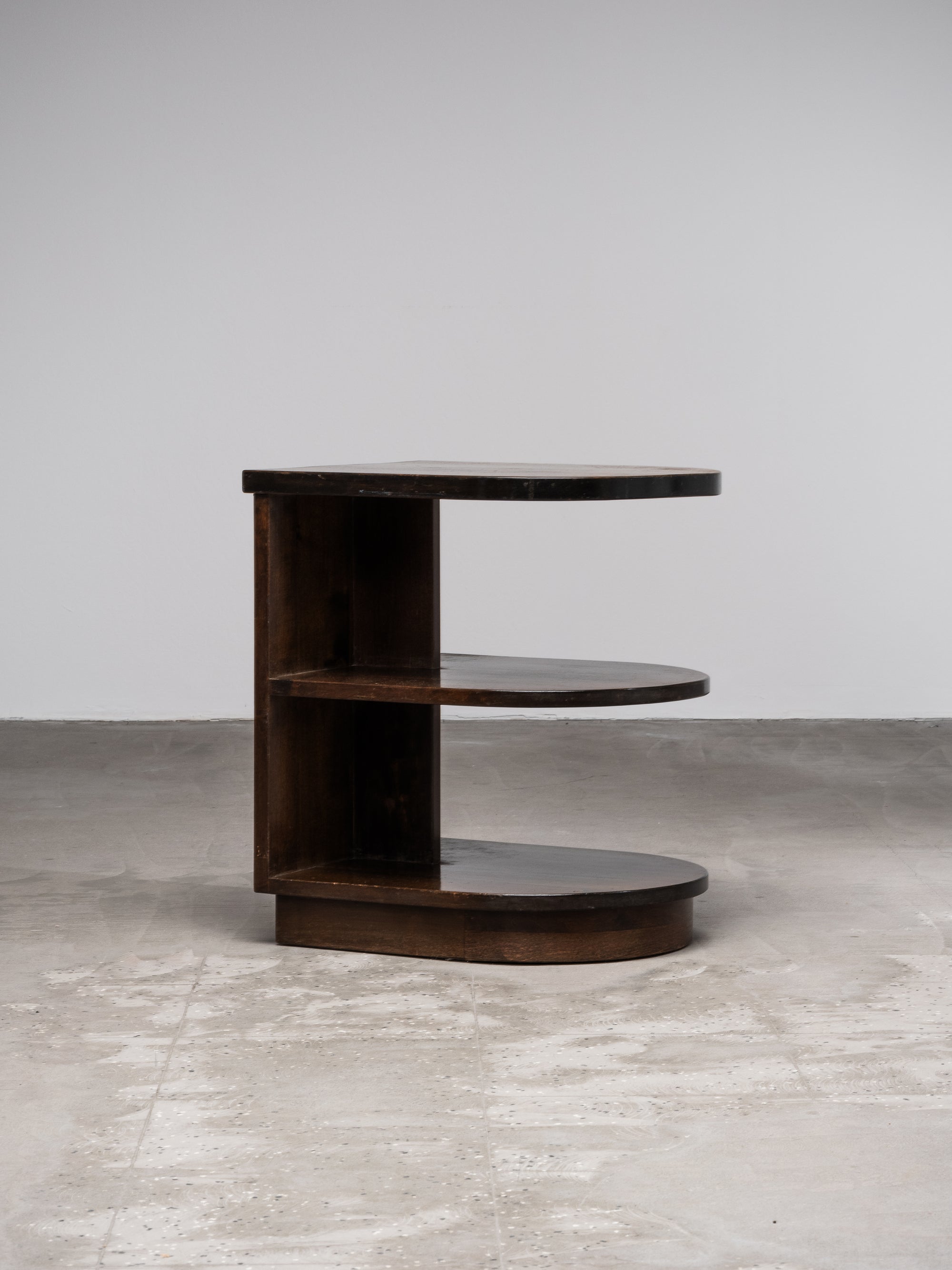 Finnish Art Deco Three-Tiered Side Table in Dark-Stained Birch, 1930s