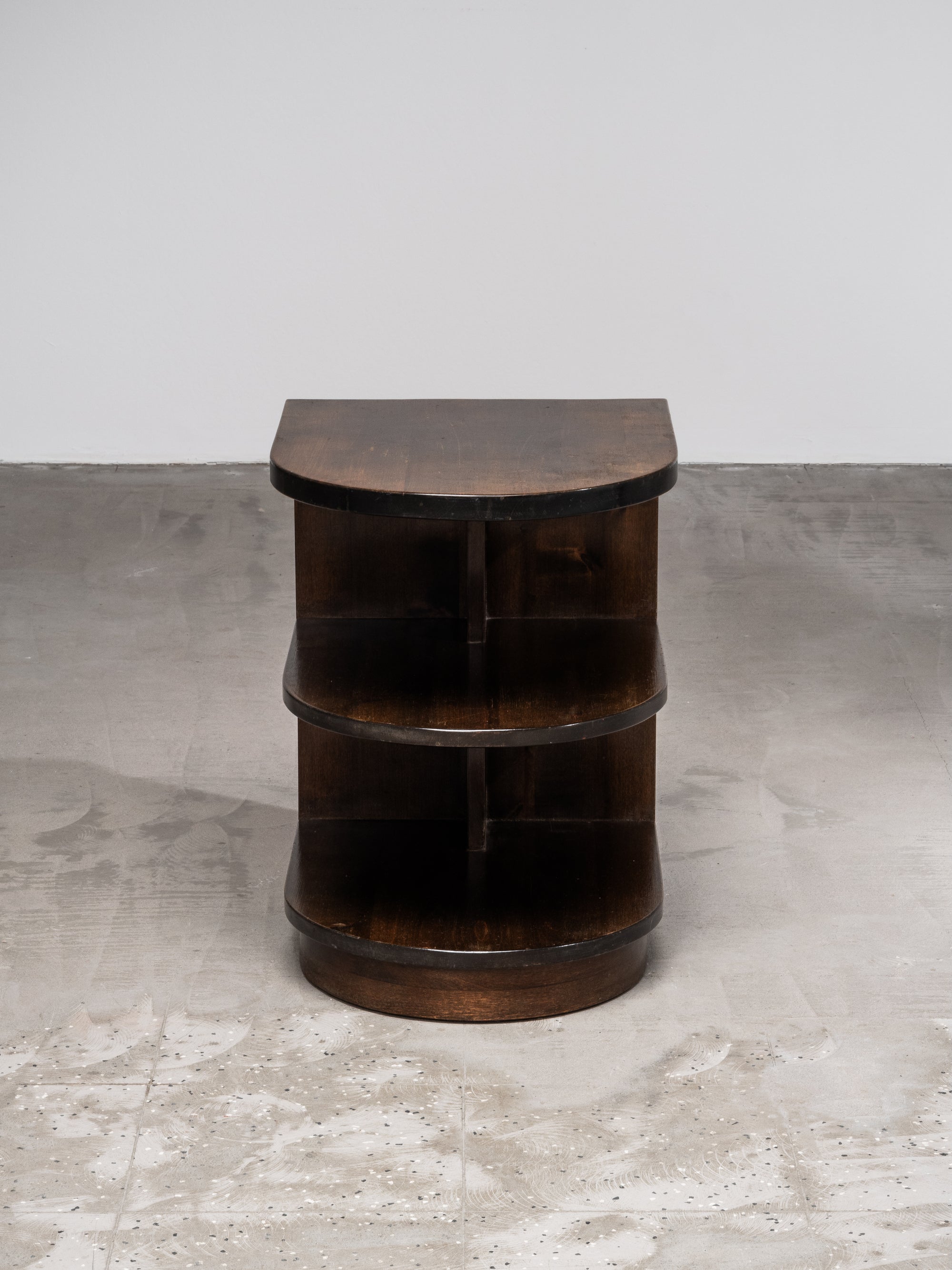 Finnish Art Deco Three-Tiered Side Table in Dark-Stained Birch, 1930s