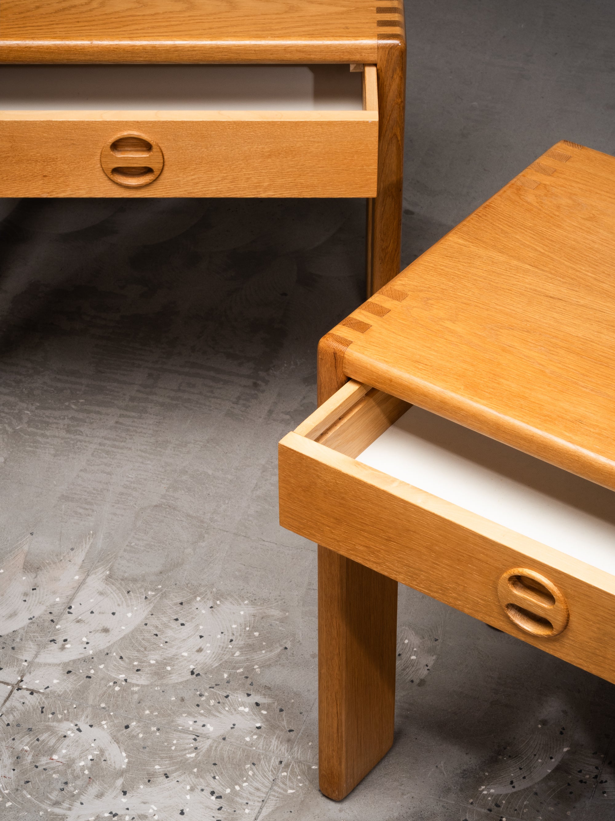 Pair of Oak Bedside Tables by Esko Pajamies for Asko, Finland, 1960s