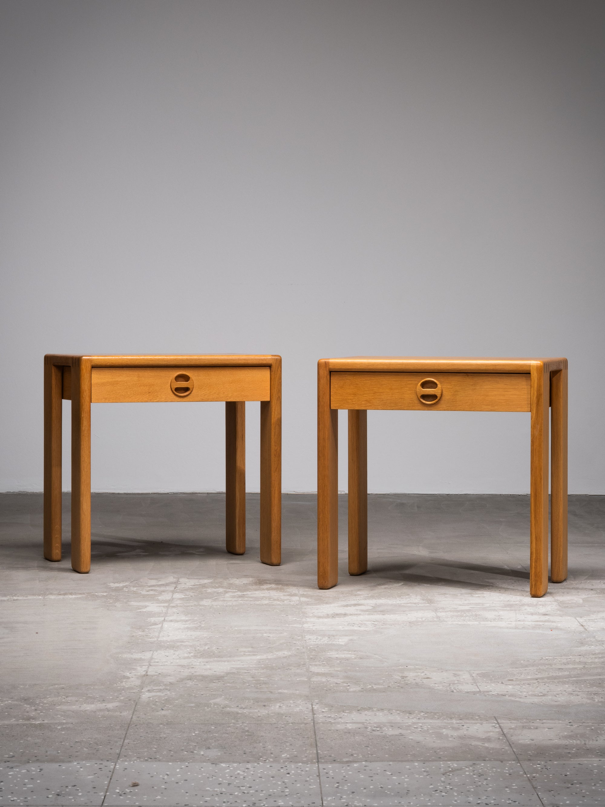 Pair of Oak Bedside Tables by Esko Pajamies for Asko, Finland, 1960s
