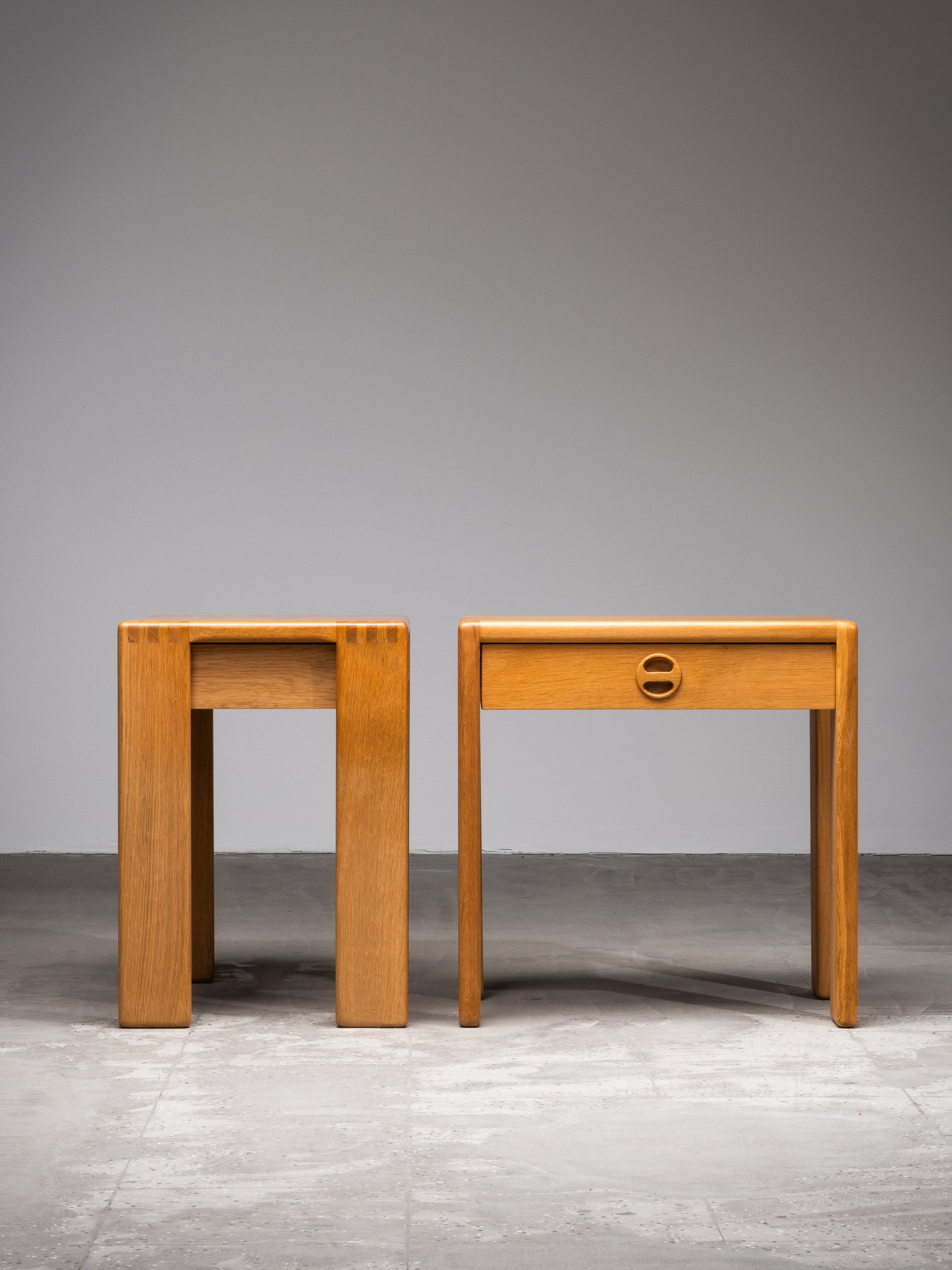 Pair of Oak Bedside Tables by Esko Pajamies for Asko, Finland, 1960s