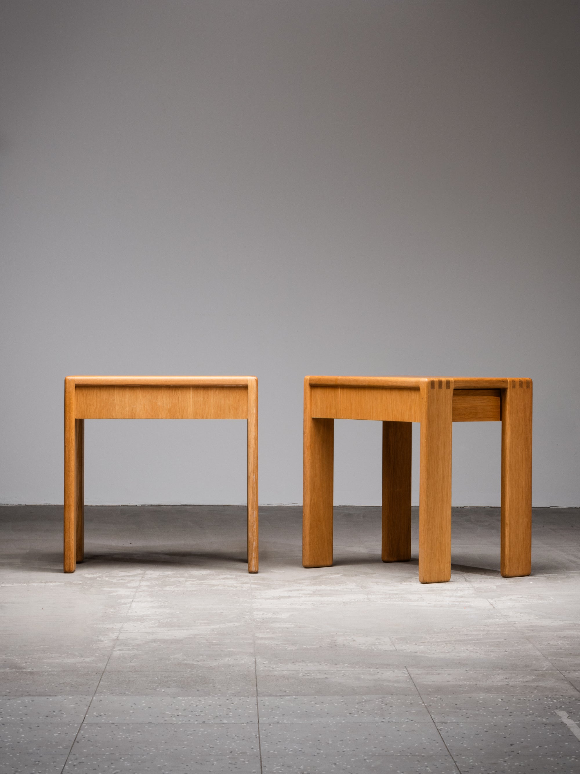 Pair of Oak Bedside Tables by Esko Pajamies for Asko, Finland, 1960s