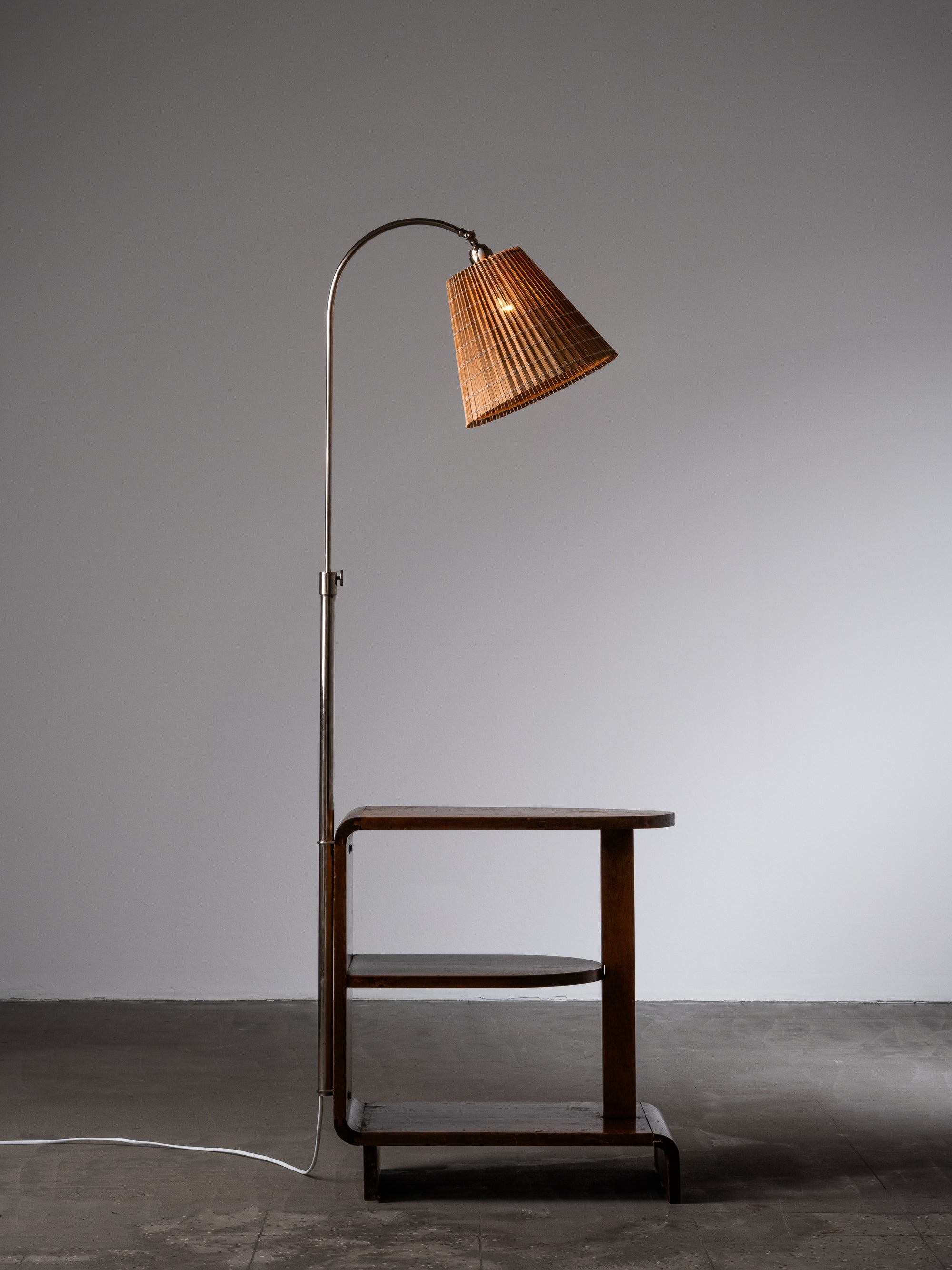 1930s “Apu” Side Table by Maija Heikinheimo with Integrated Taito Oy Lamp