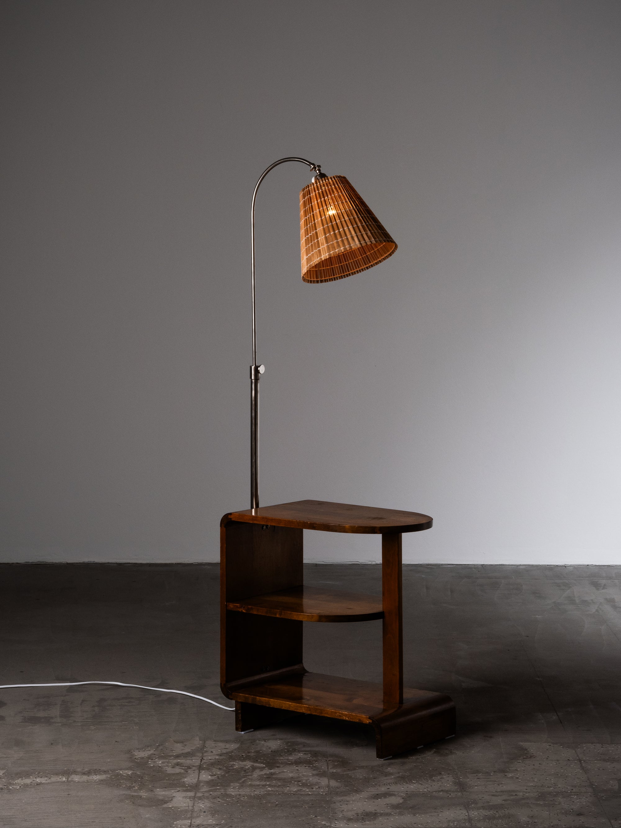 1930s “Apu” Side Table by Maija Heikinheimo with Integrated Taito Oy Lamp