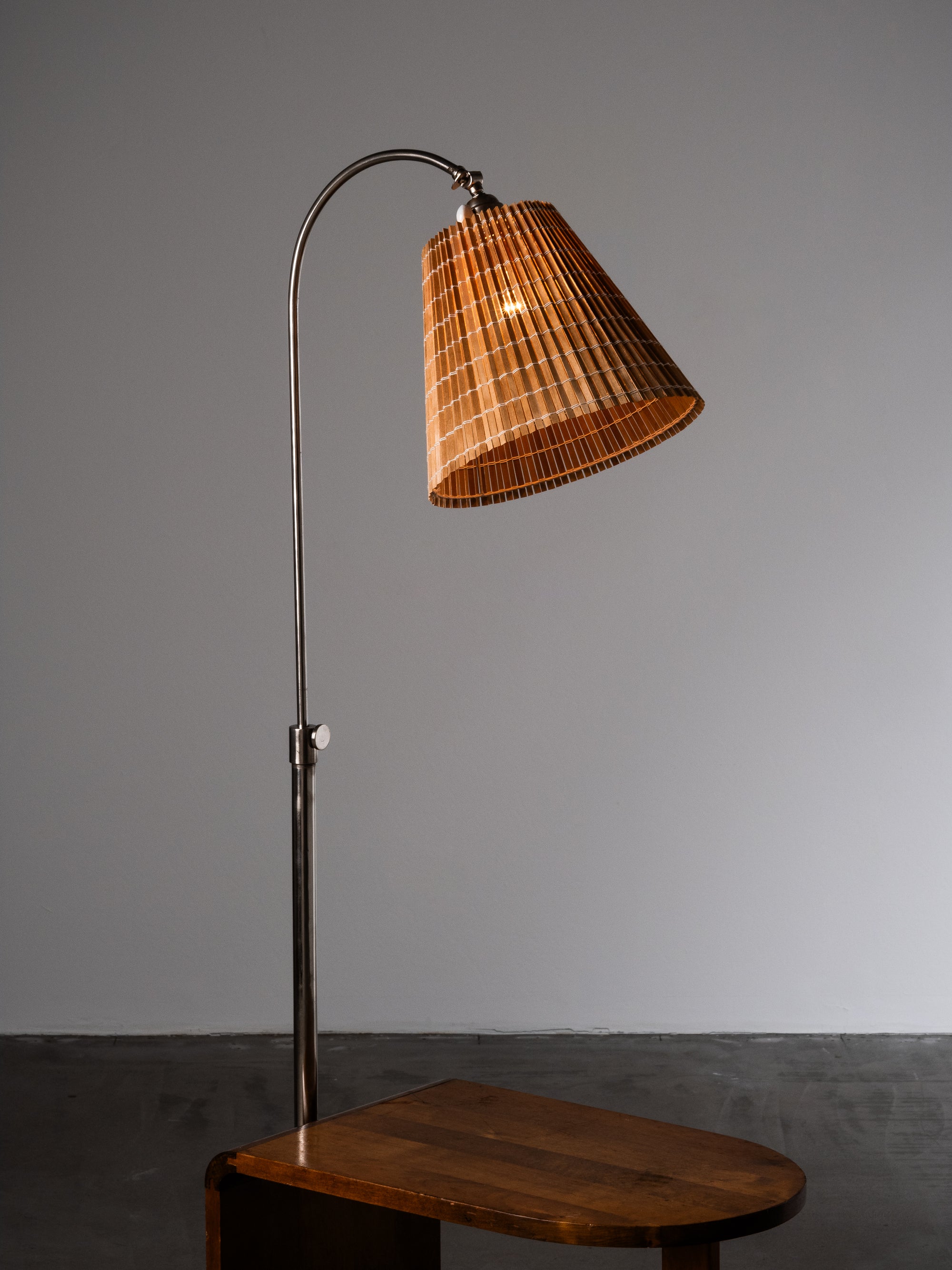 1930s “Apu” Side Table by Maija Heikinheimo with Integrated Taito Oy Lamp