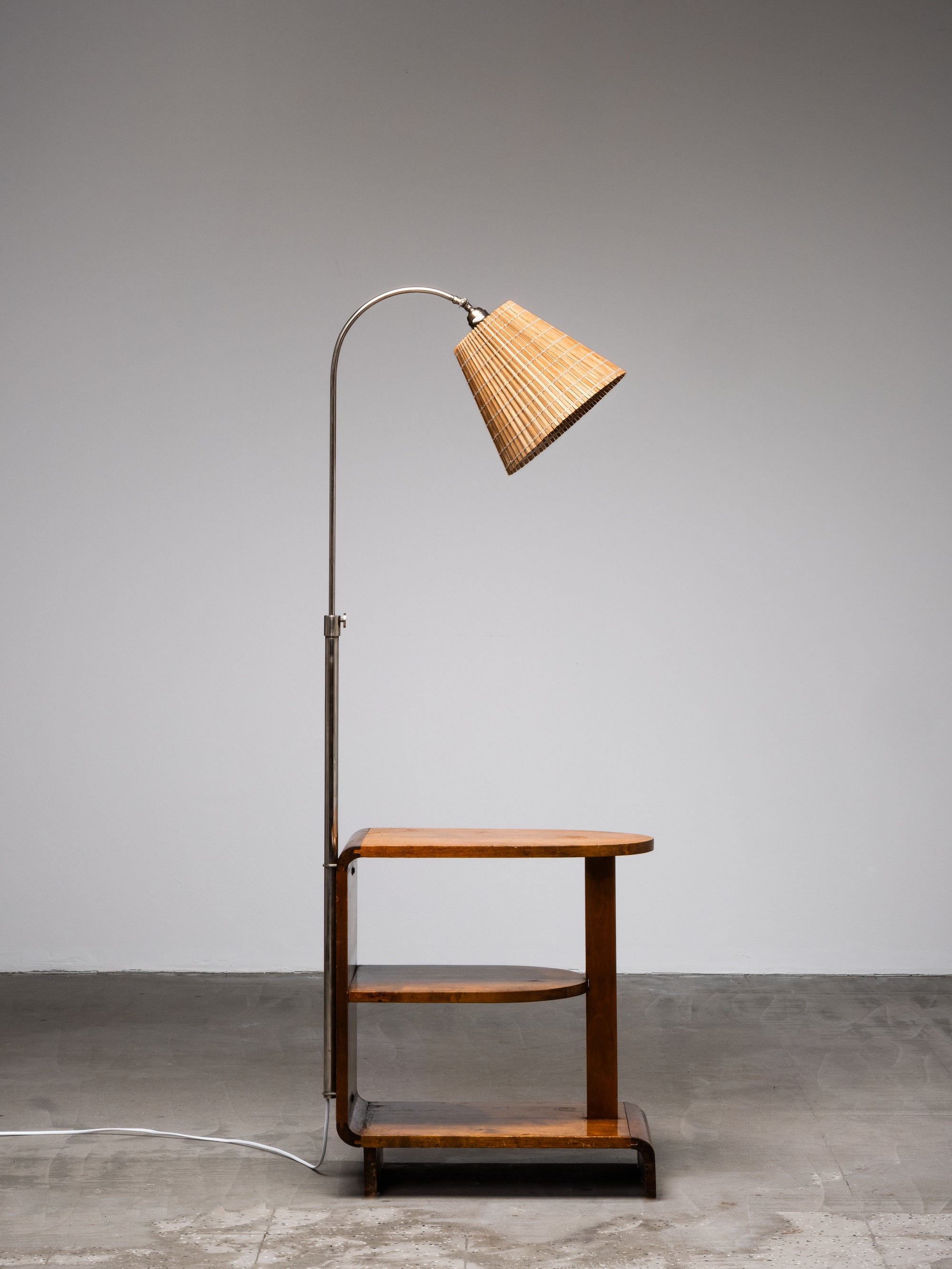 1930s “Apu” Side Table by Maija Heikinheimo with Integrated Taito Oy Lamp