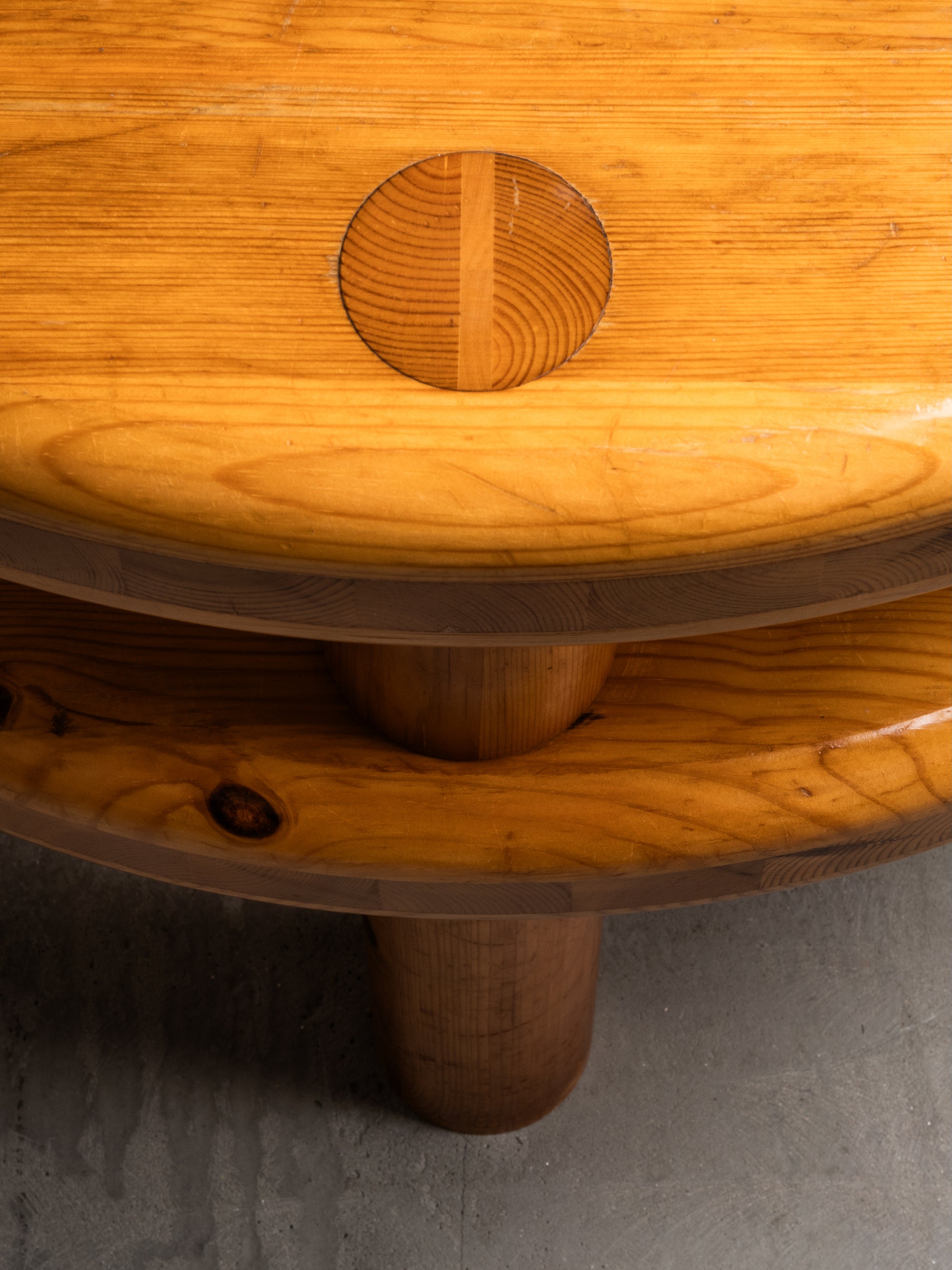 Brutalist Solid Pine Two Tier Coffee Table, Scandinavia, 1970s