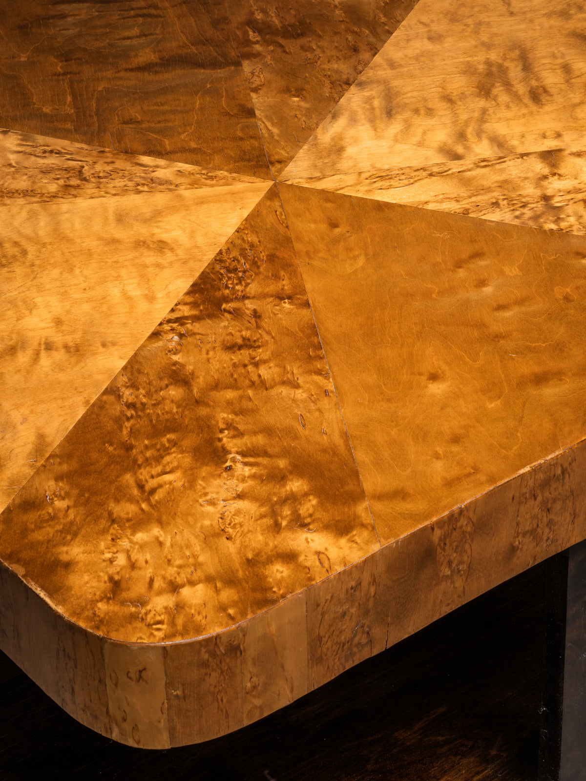 Finnish Functionalist Square Coffee Table in Flamed &amp; Curly Birch, 1940s