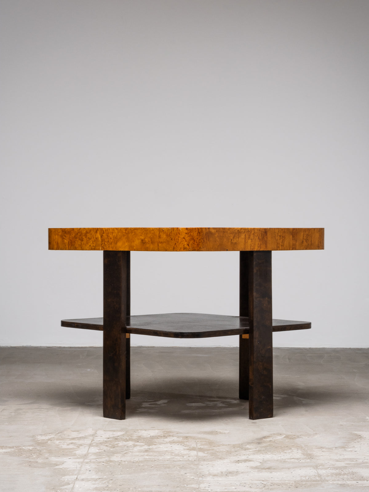 Finnish Functionalist Square Coffee Table in Flamed &amp; Curly Birch, 1940s
