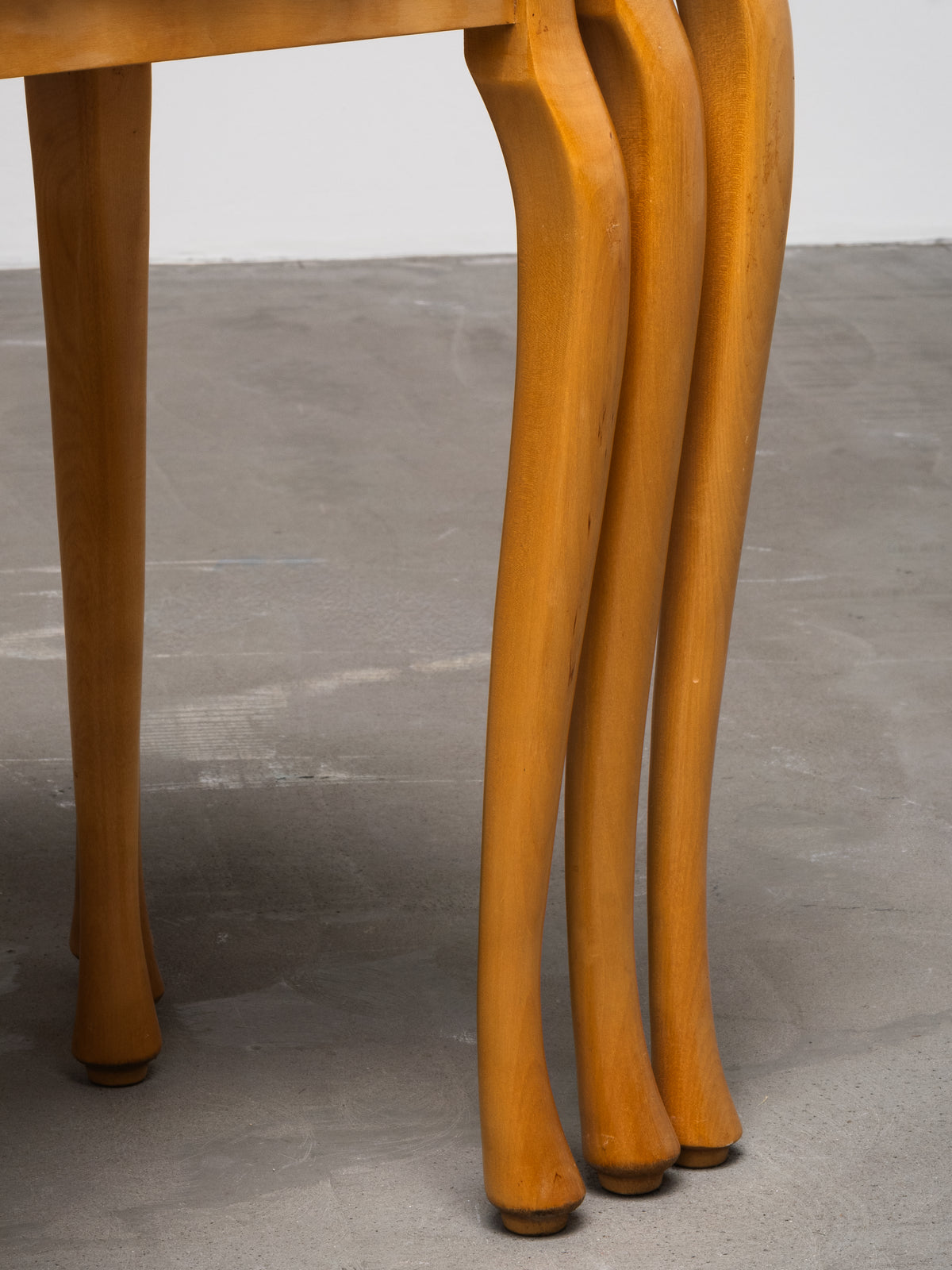 Finnish Mid-Century Elm Nesting Side Tables, Oy Stockmann Ab, 1950s