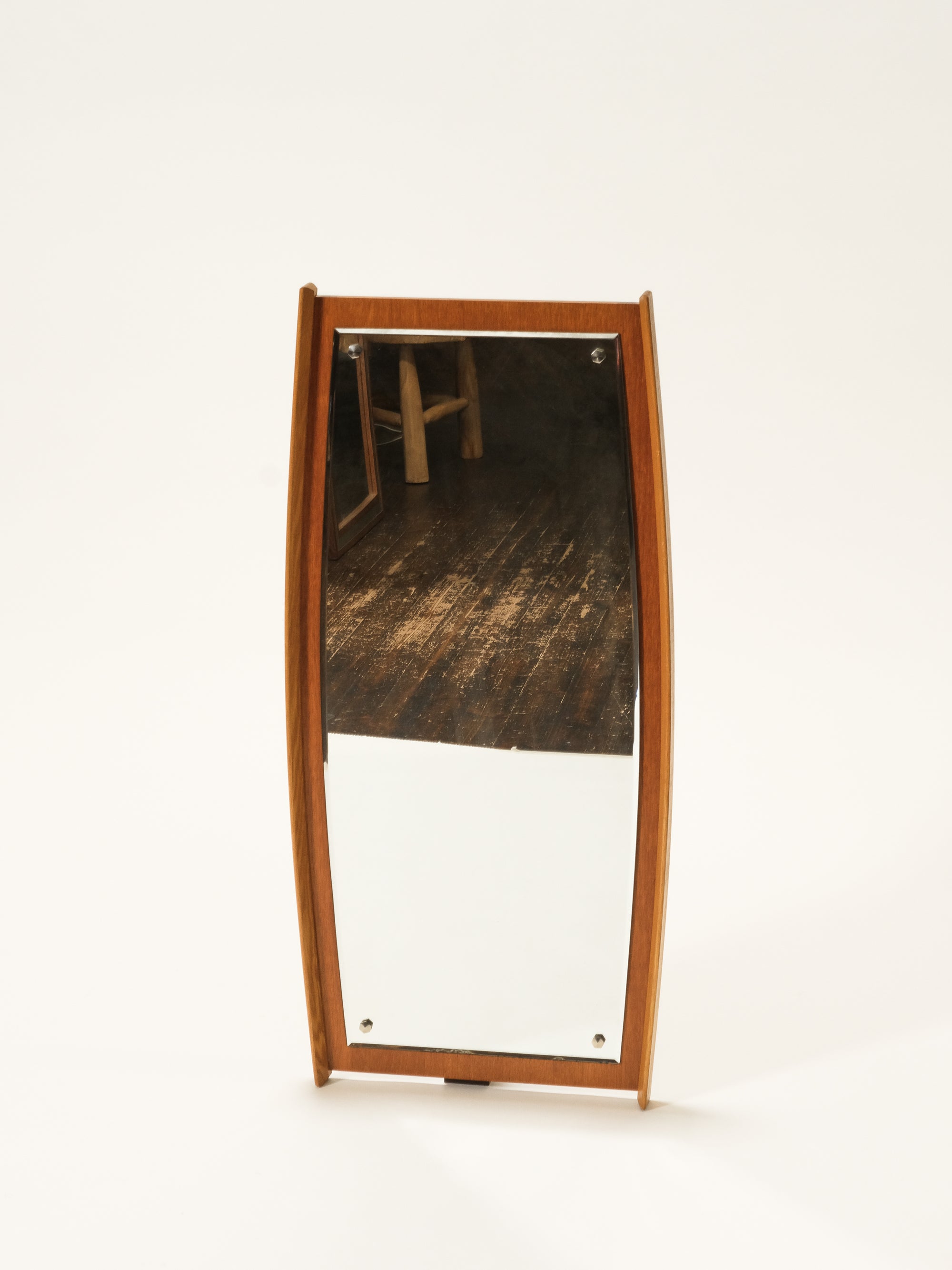 Mid-Century Oak &amp; Teak Wall Mirror