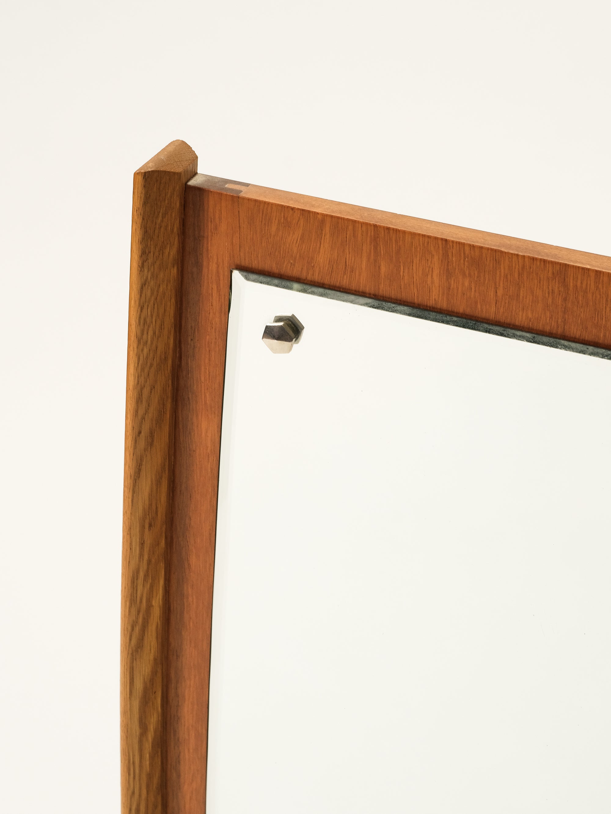 Mid-Century Oak &amp; Teak Wall Mirror
