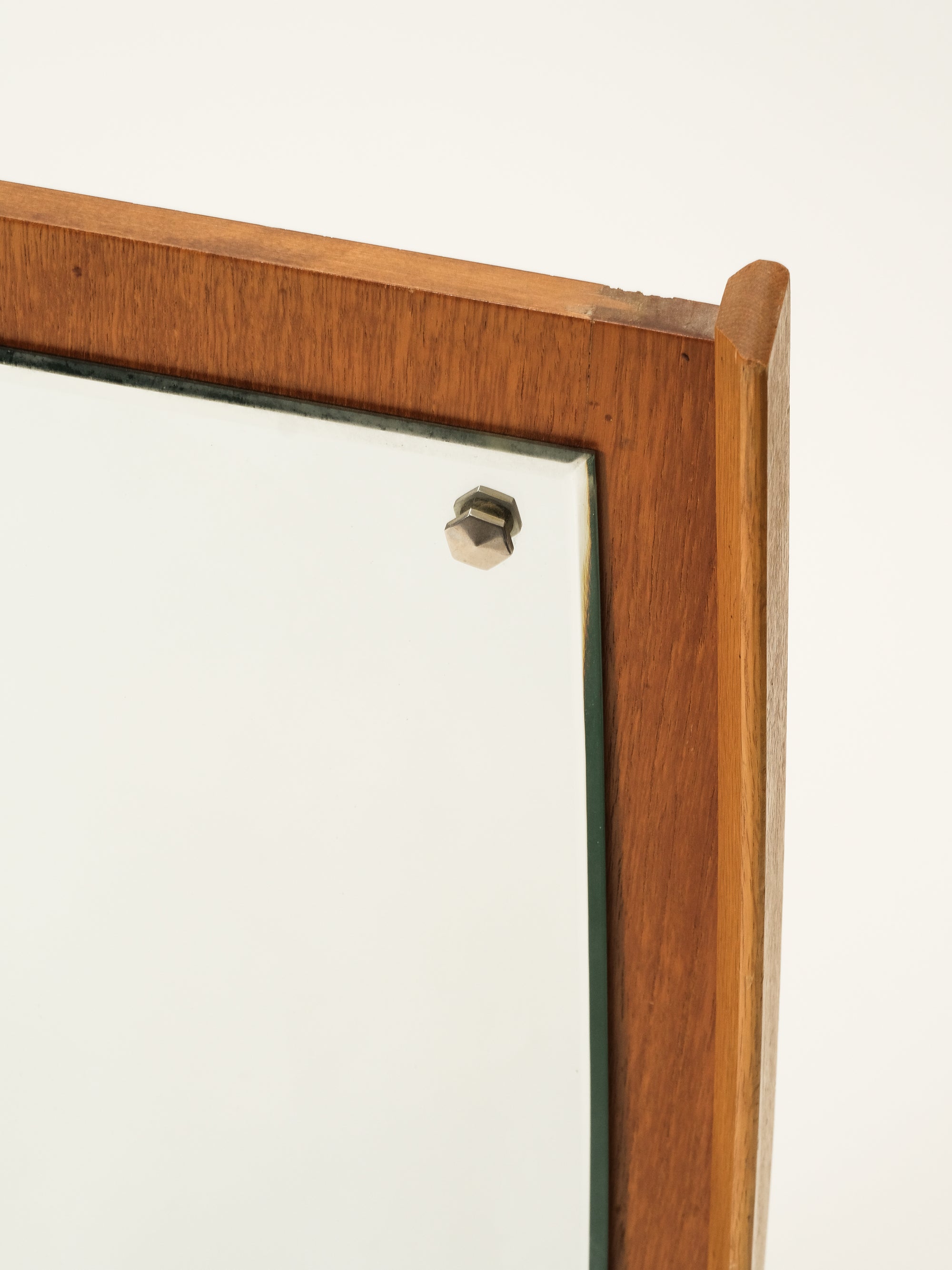 Mid-Century Oak &amp; Teak Wall Mirror