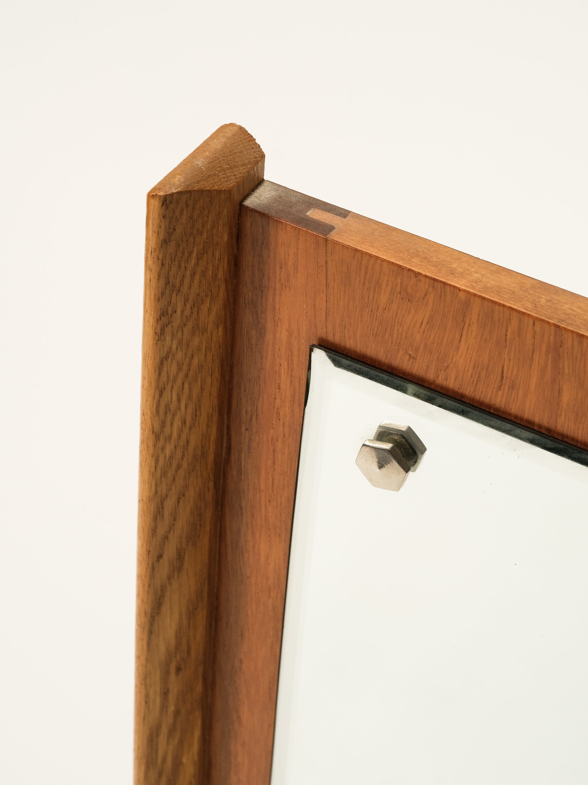 Mid-Century Oak &amp; Teak Wall Mirror
